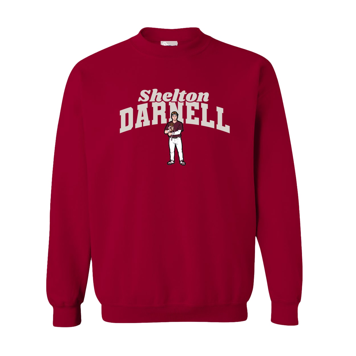 Fleece Crew — Signature Arch in Cardinal