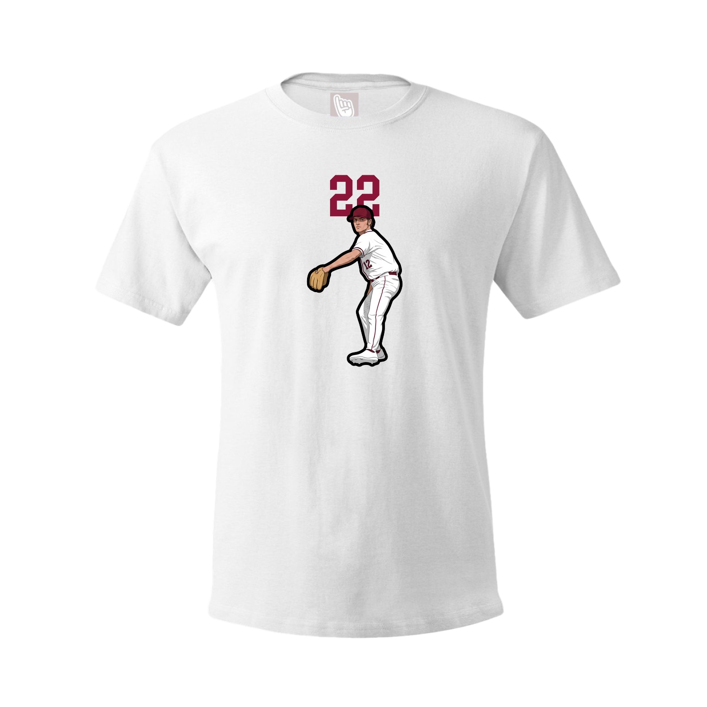 Youth Tee — Number Top in White