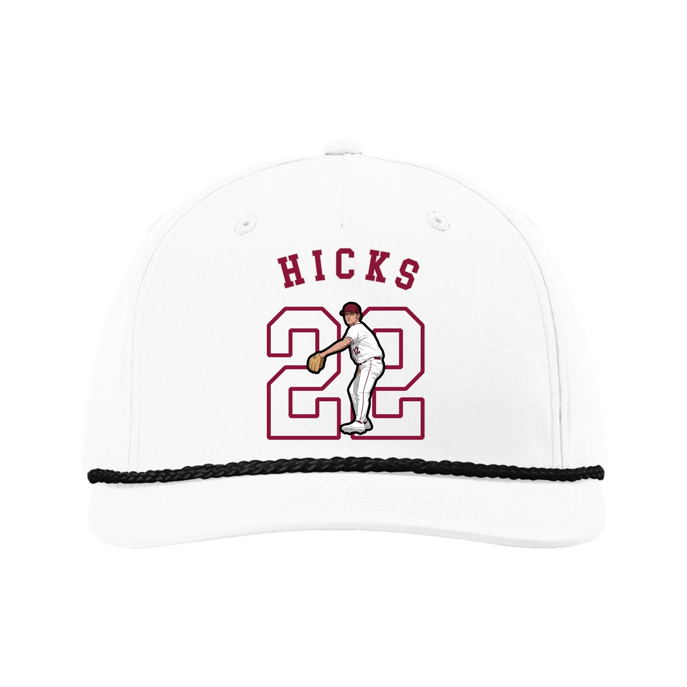 Five-Panel Classic Rope Cap — Shirsey Arch in White