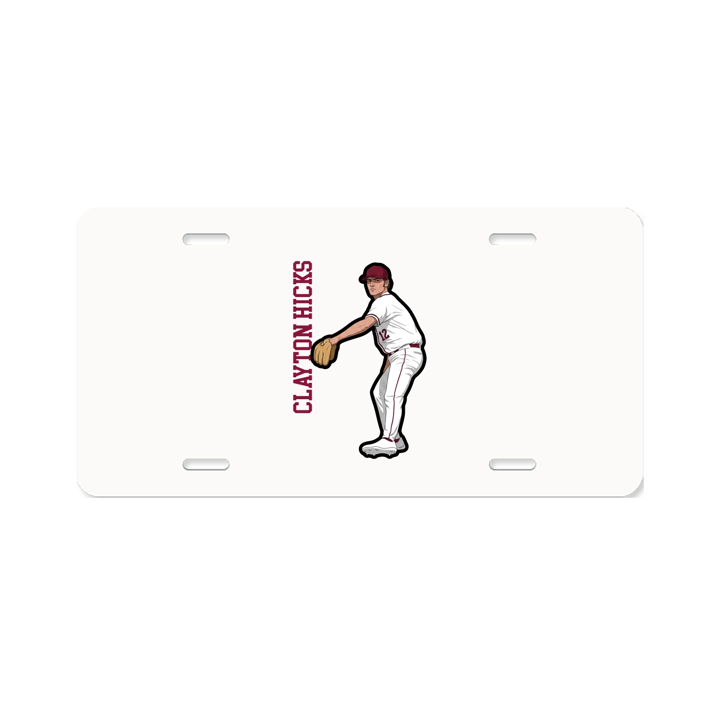 License Plate — Name Vertical in Classic
