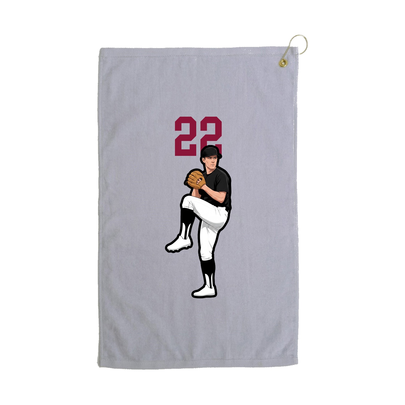 Golf Towel — Number Top in Grey