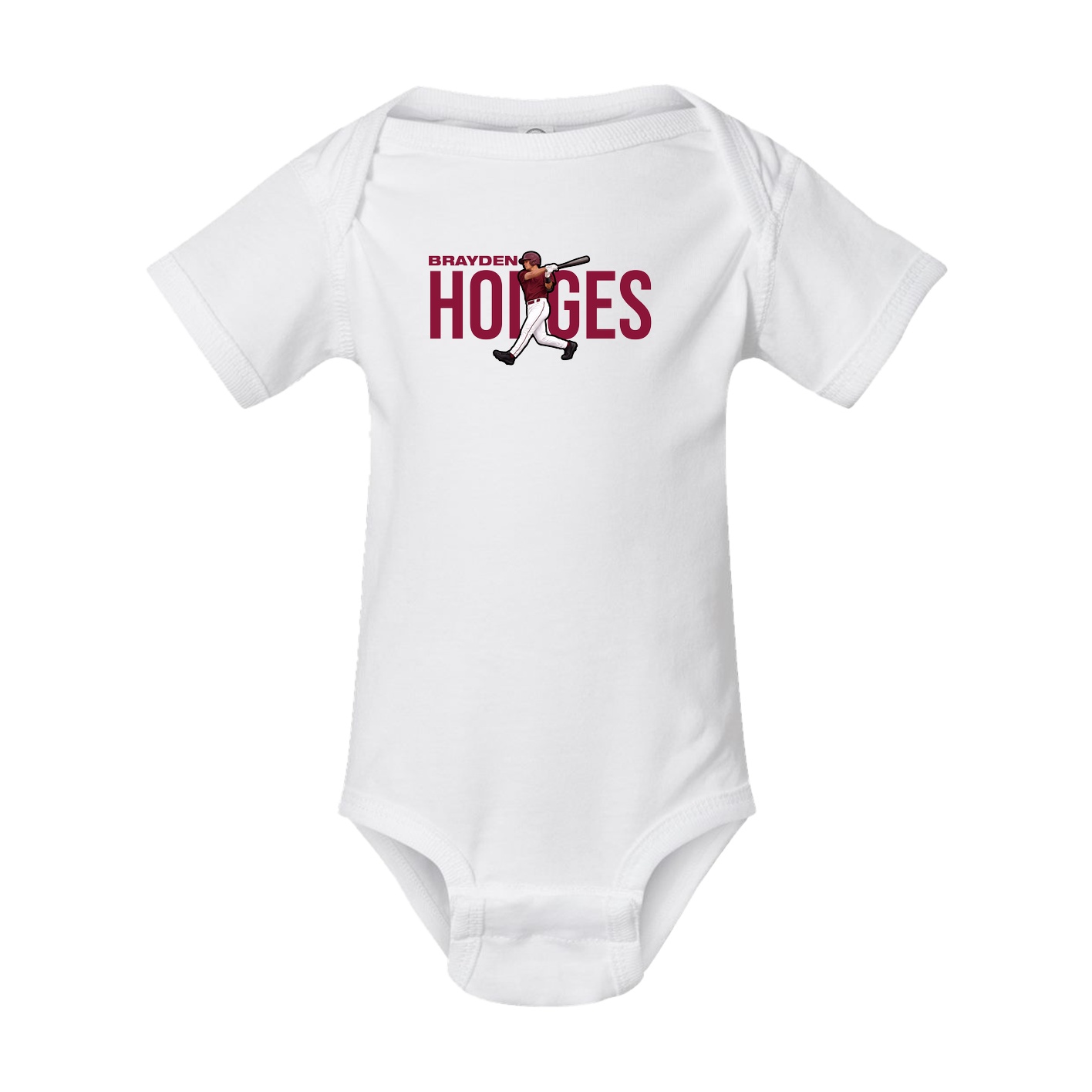 Baby Onesie — Player Name in White