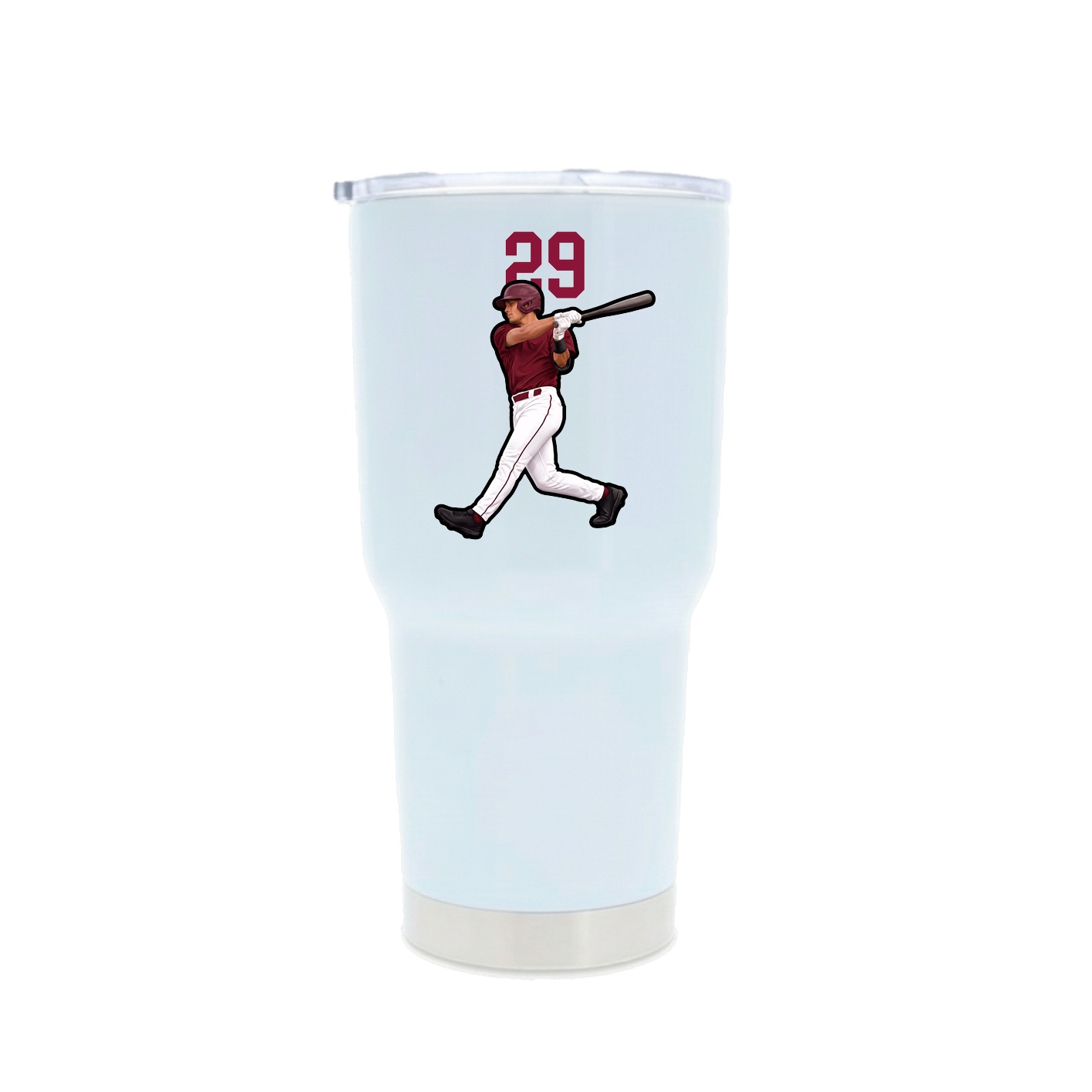 30oz Stainless Steel Tumbler — Number Top in White