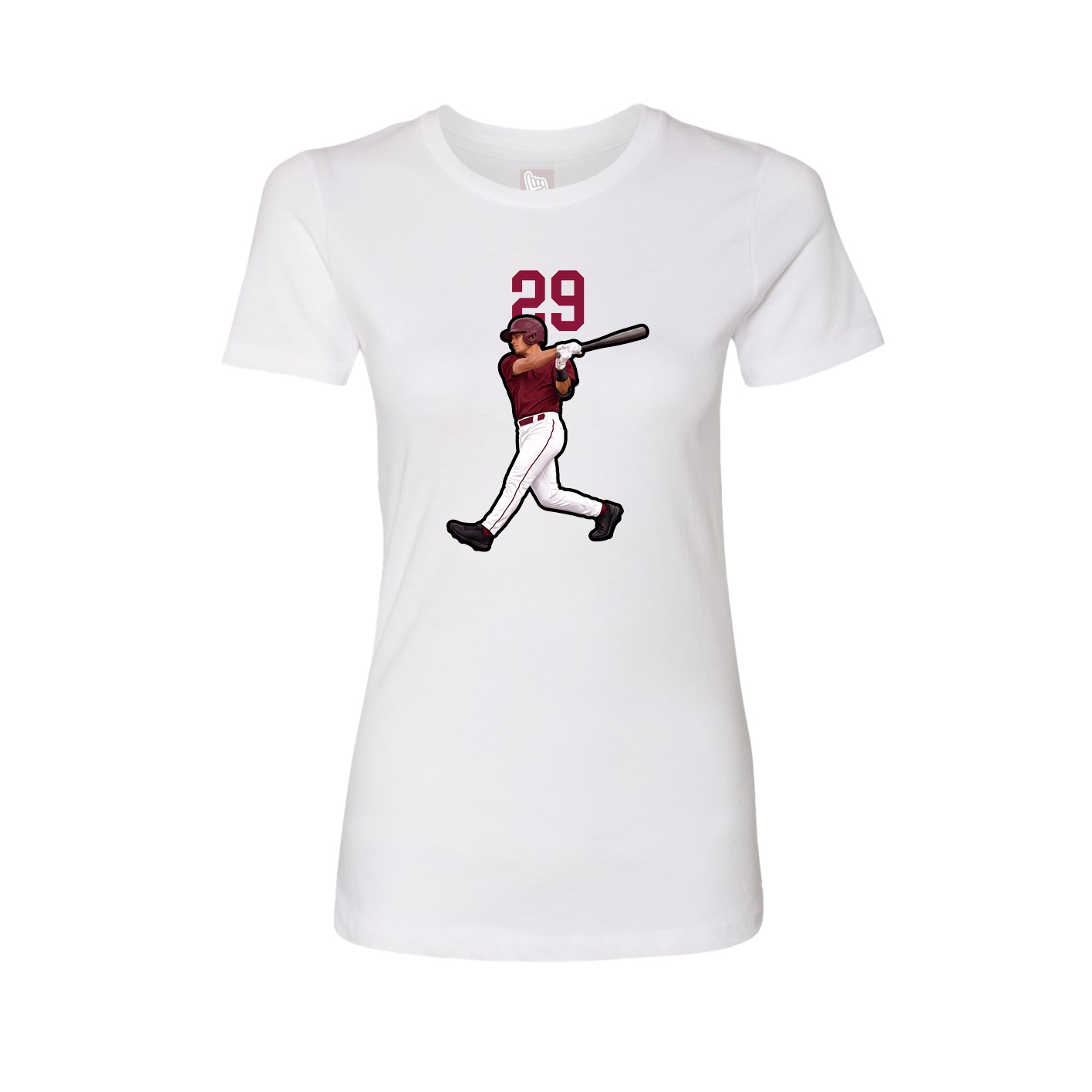 Fitted Women's Tee — Number Top in White