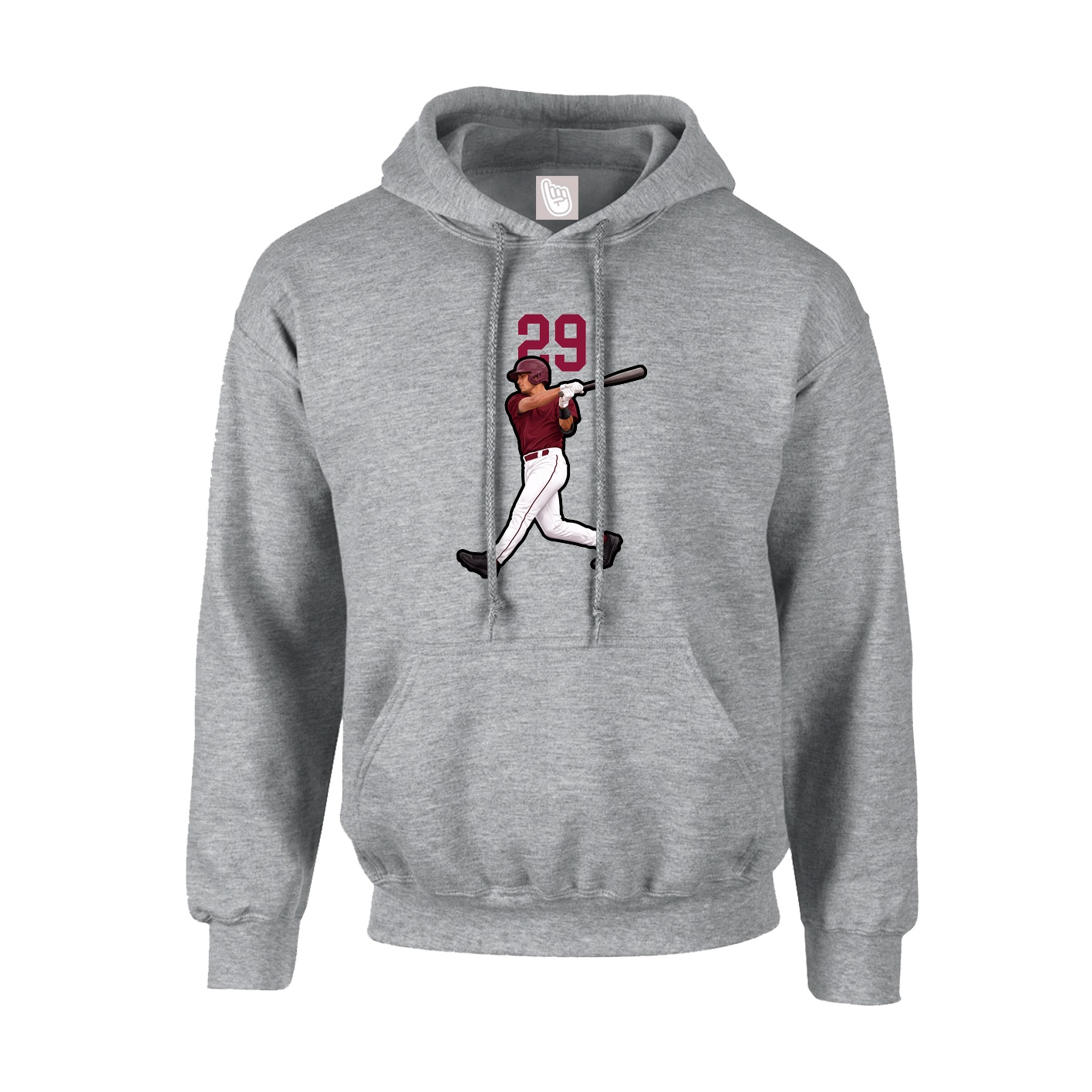 Youth Hoodie — Number Top in Grey
