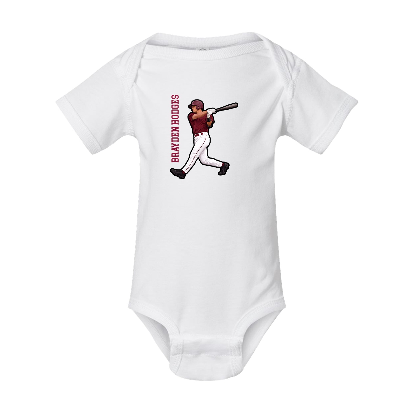 Baby Onesie — Name Vertical in White