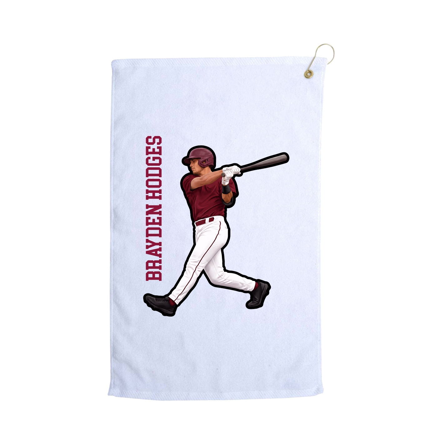 Golf Towel — Name Vertical in White