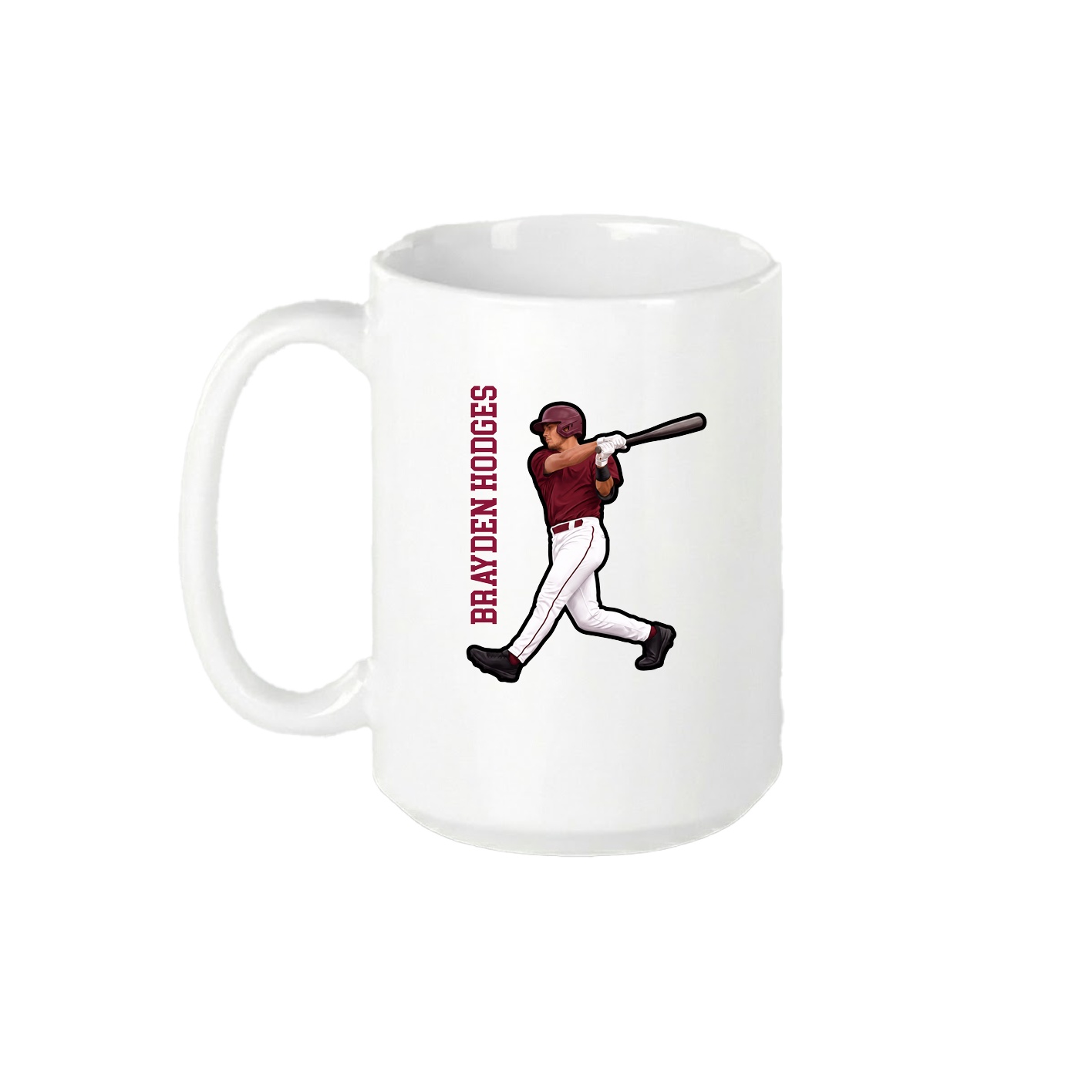 15oz Coffee Mug — Name Vertical in White