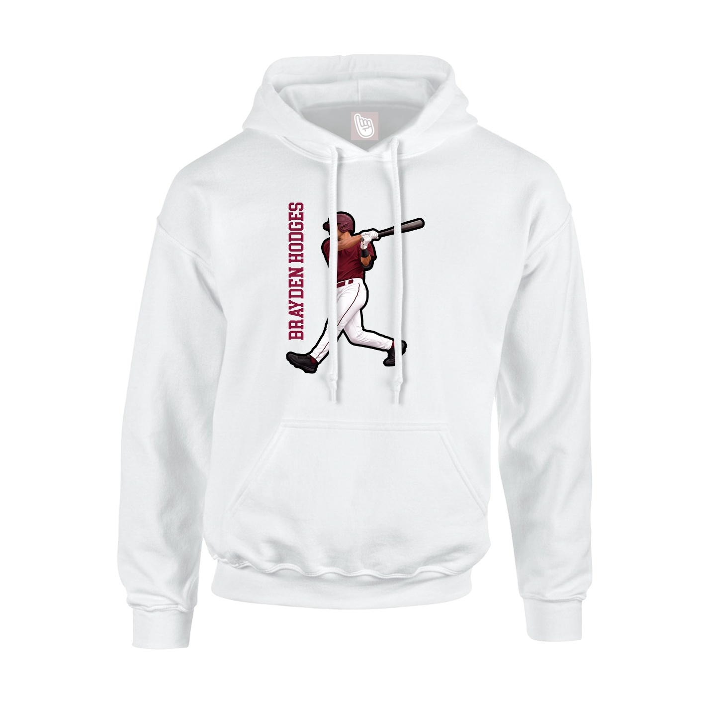 Hoodie — Name Vertical in White