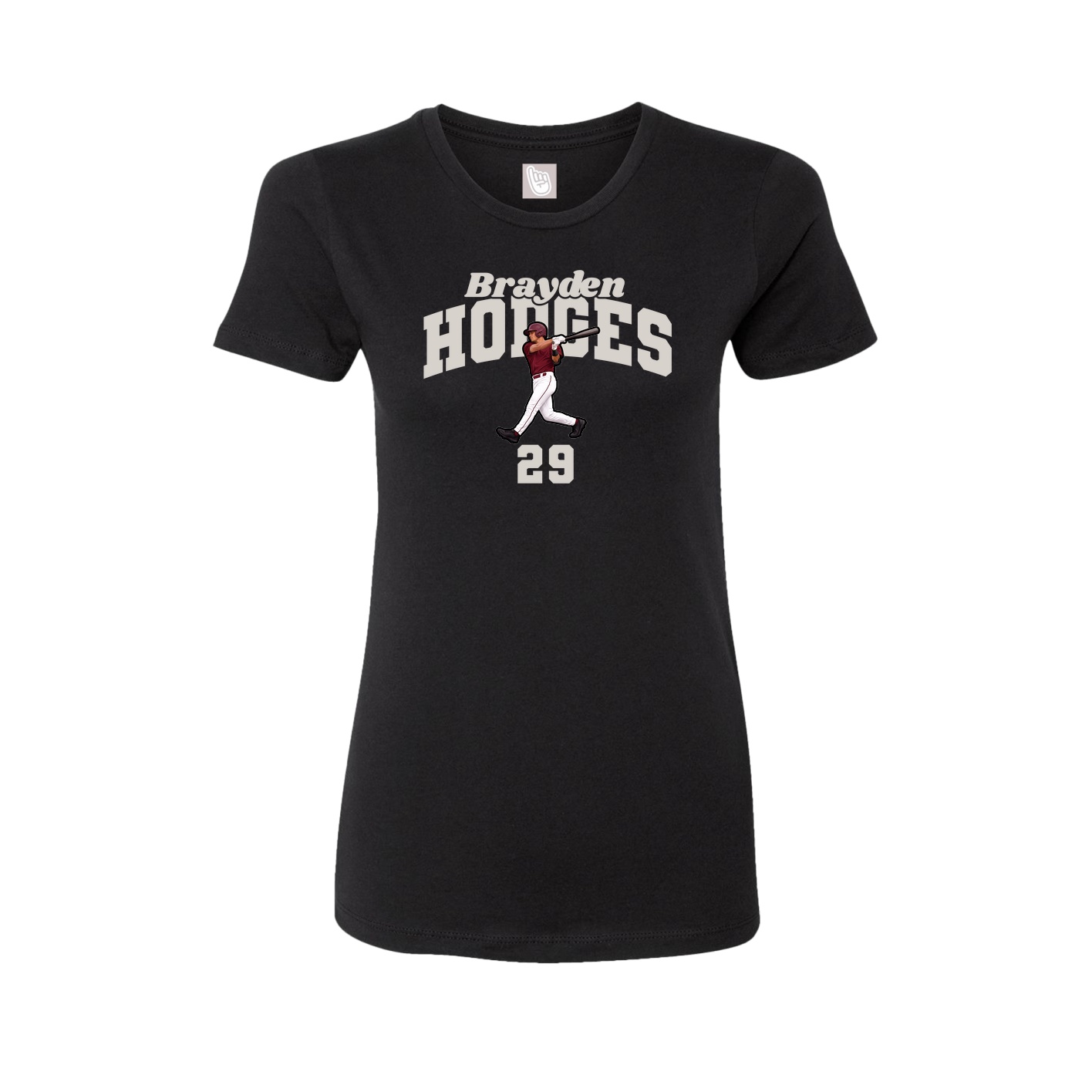 Fitted Women's Tee — Signature Arch in Black