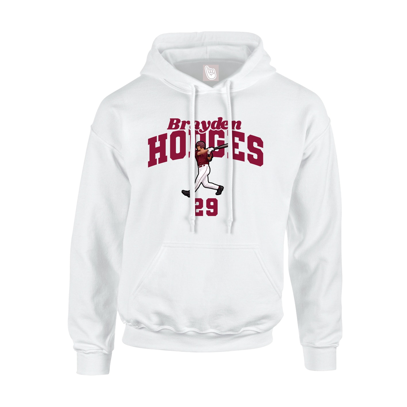 Youth Hoodie — Signature Arch in White