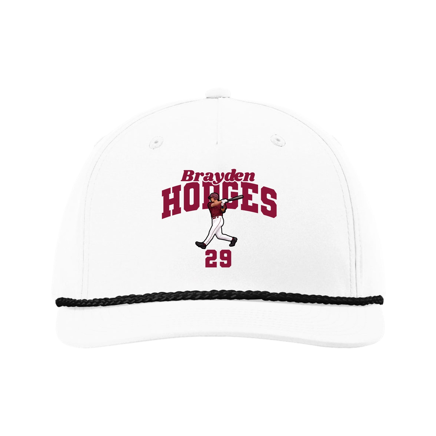 Five-Panel Classic Rope Cap — Signature Arch in White