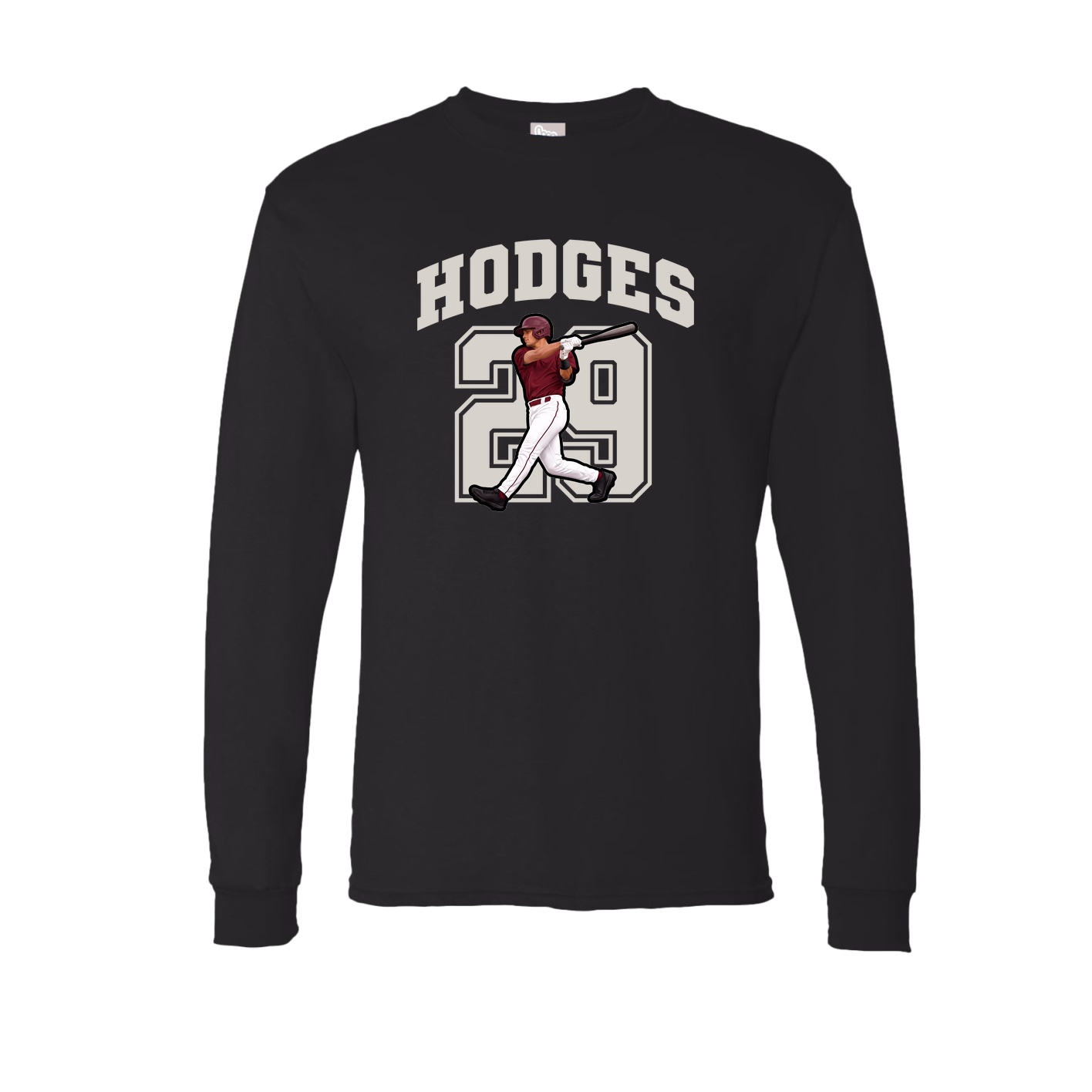 Long Sleeve Tee — Number in Black