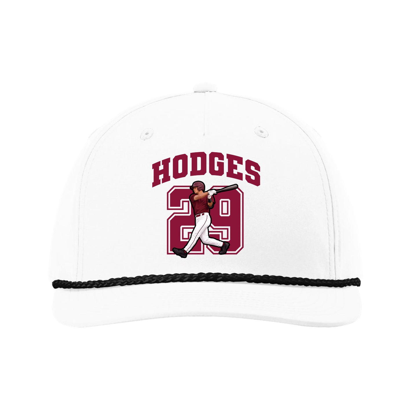 Five-Panel Classic Rope Cap — Number in White