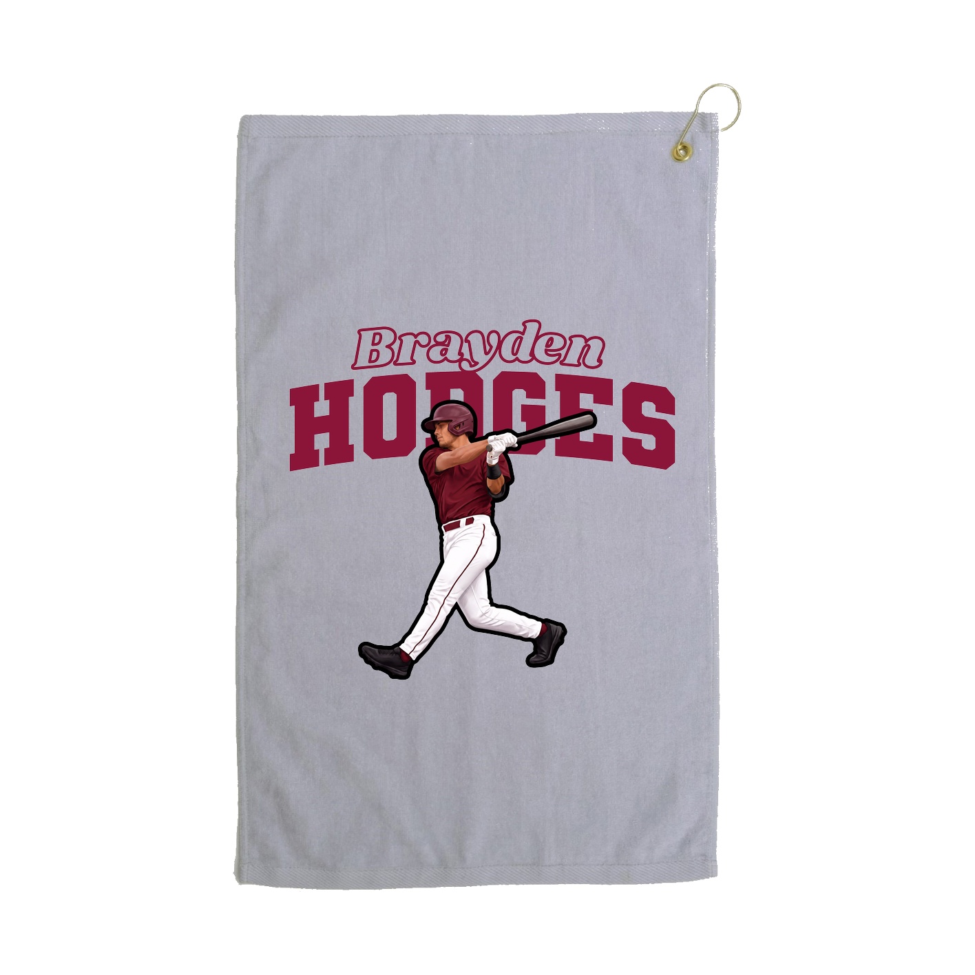 Golf Towel — Name Arch in Grey