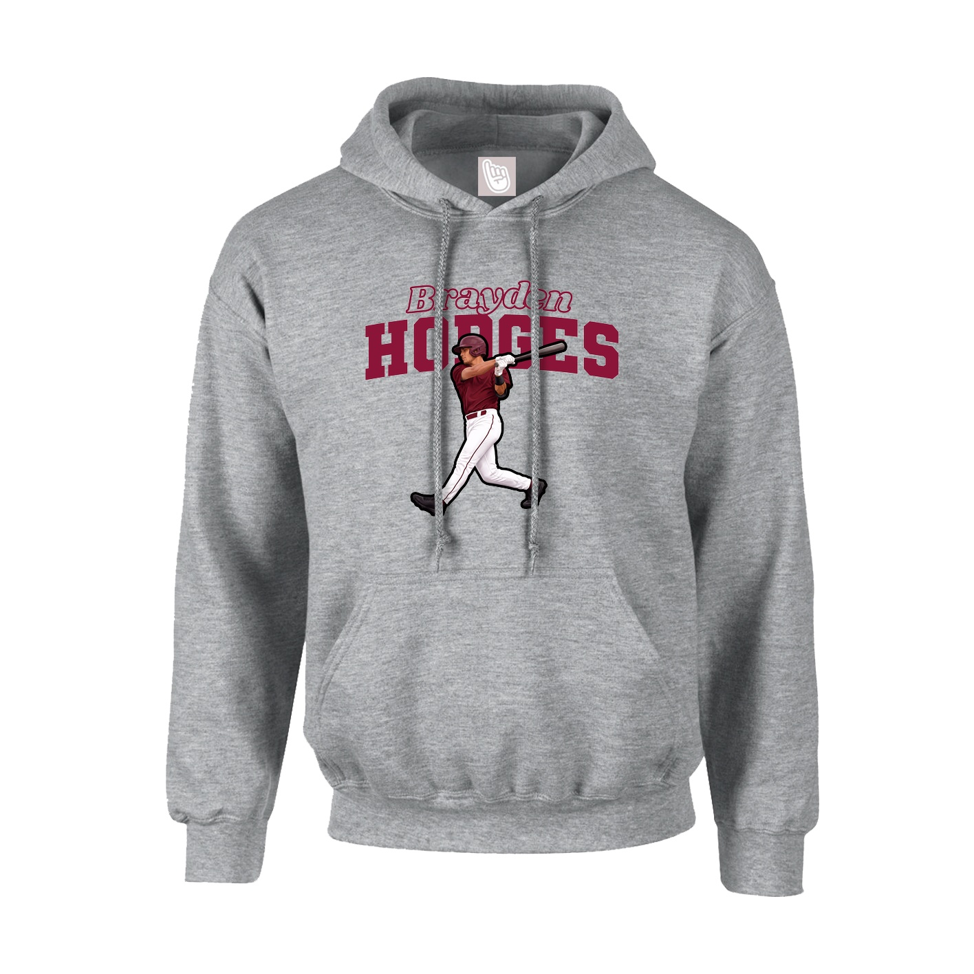 Hoodie — Name Arch in Grey