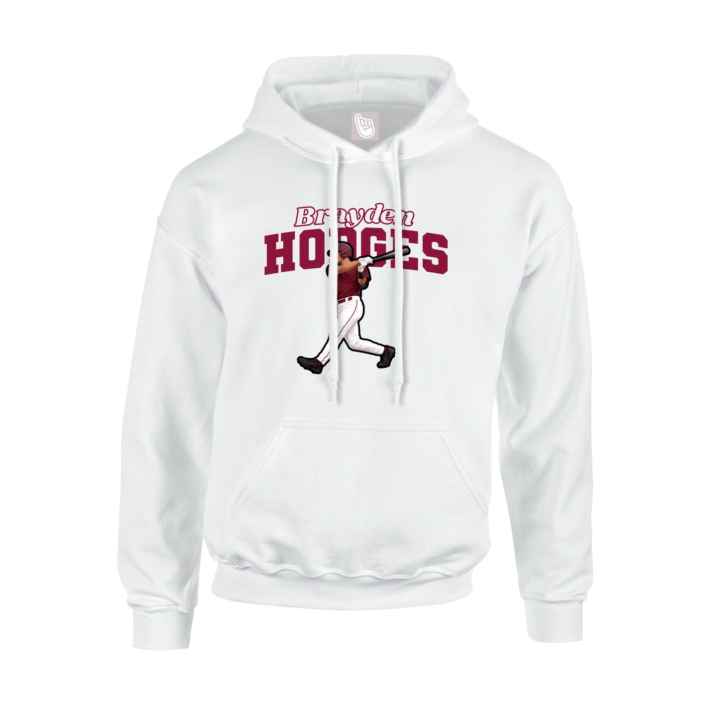 Youth Hoodie — Name Arch in White