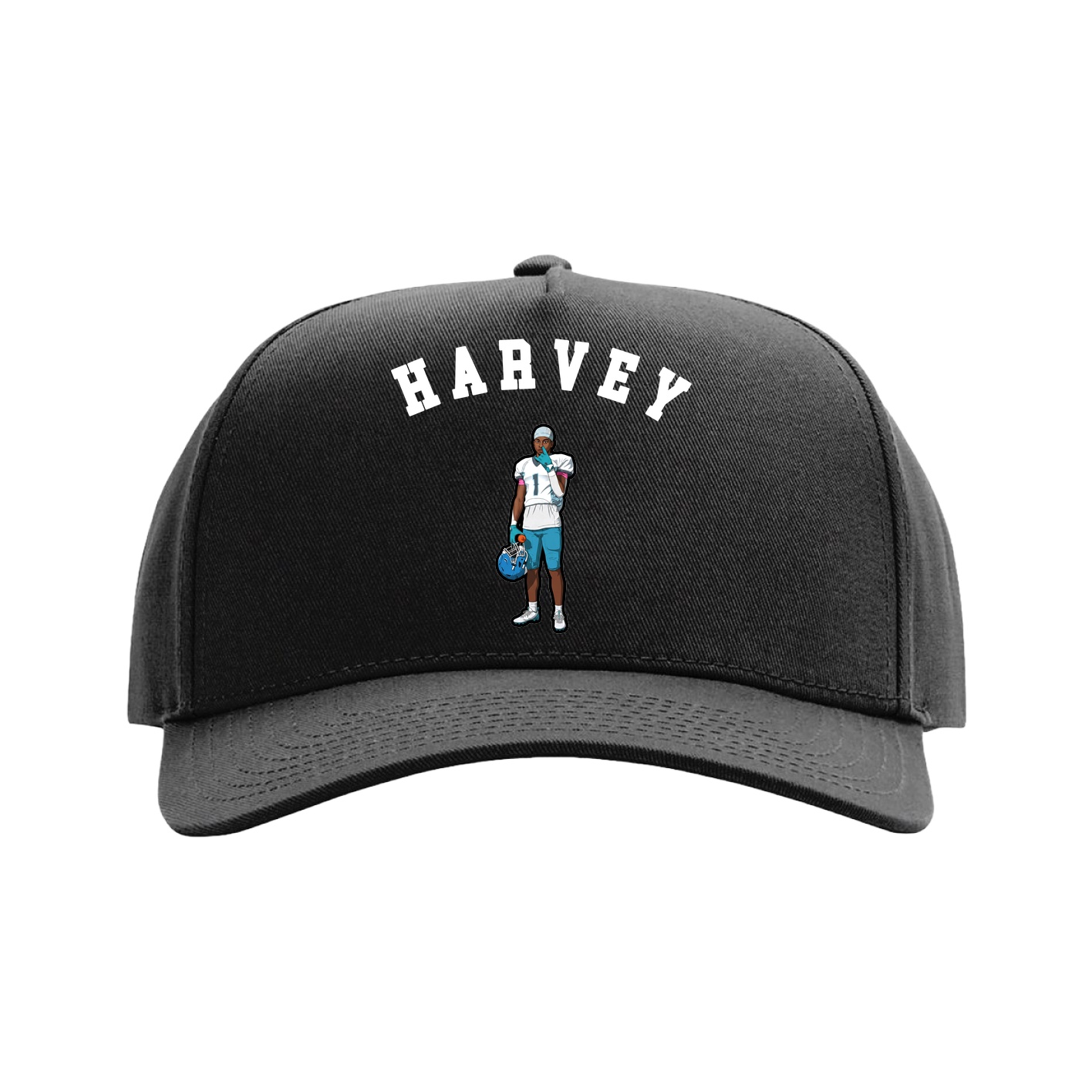 Full Fabric Five-Panel Champ Cap — Shirsey Arch in Black