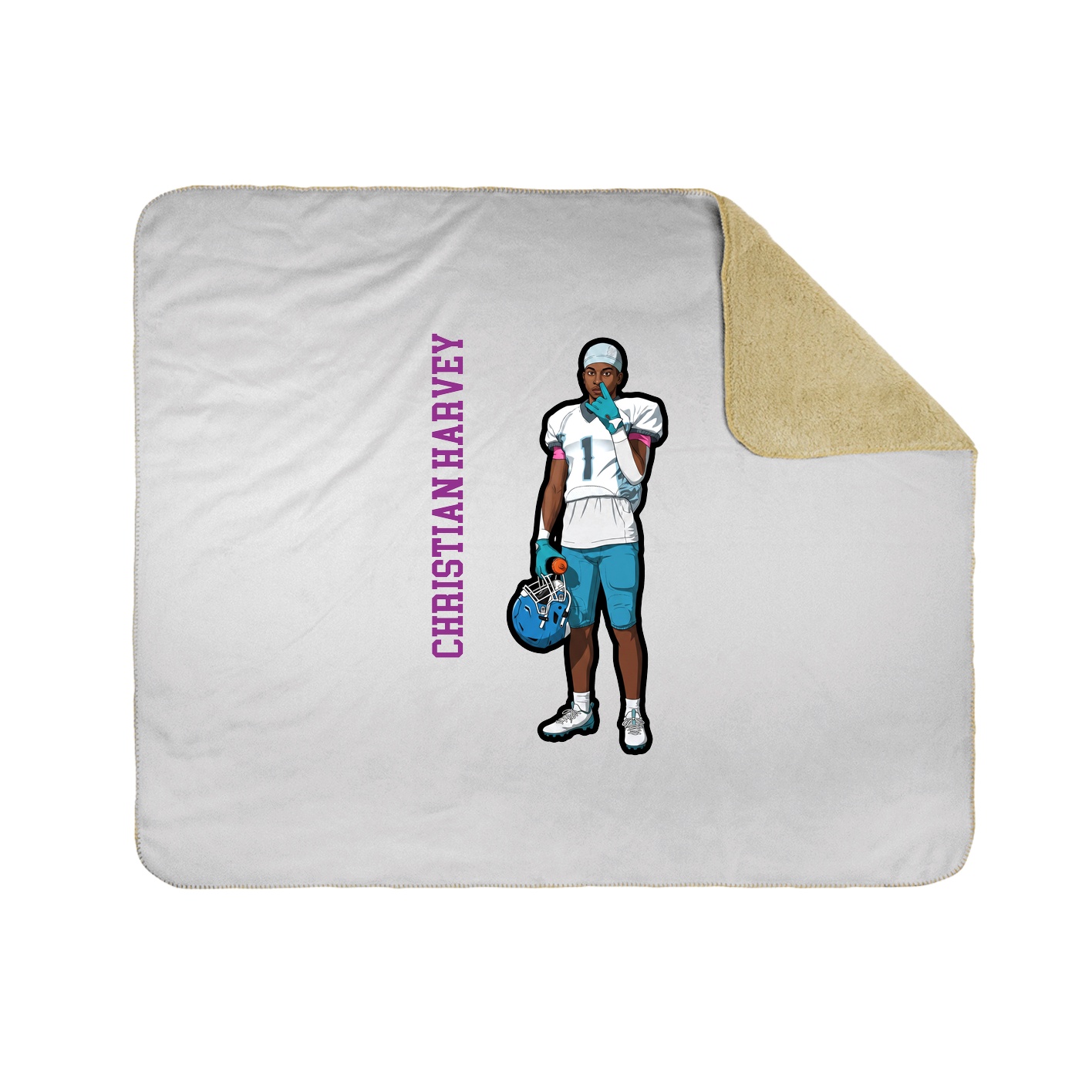 Throw Blanket — Name Vertical in White