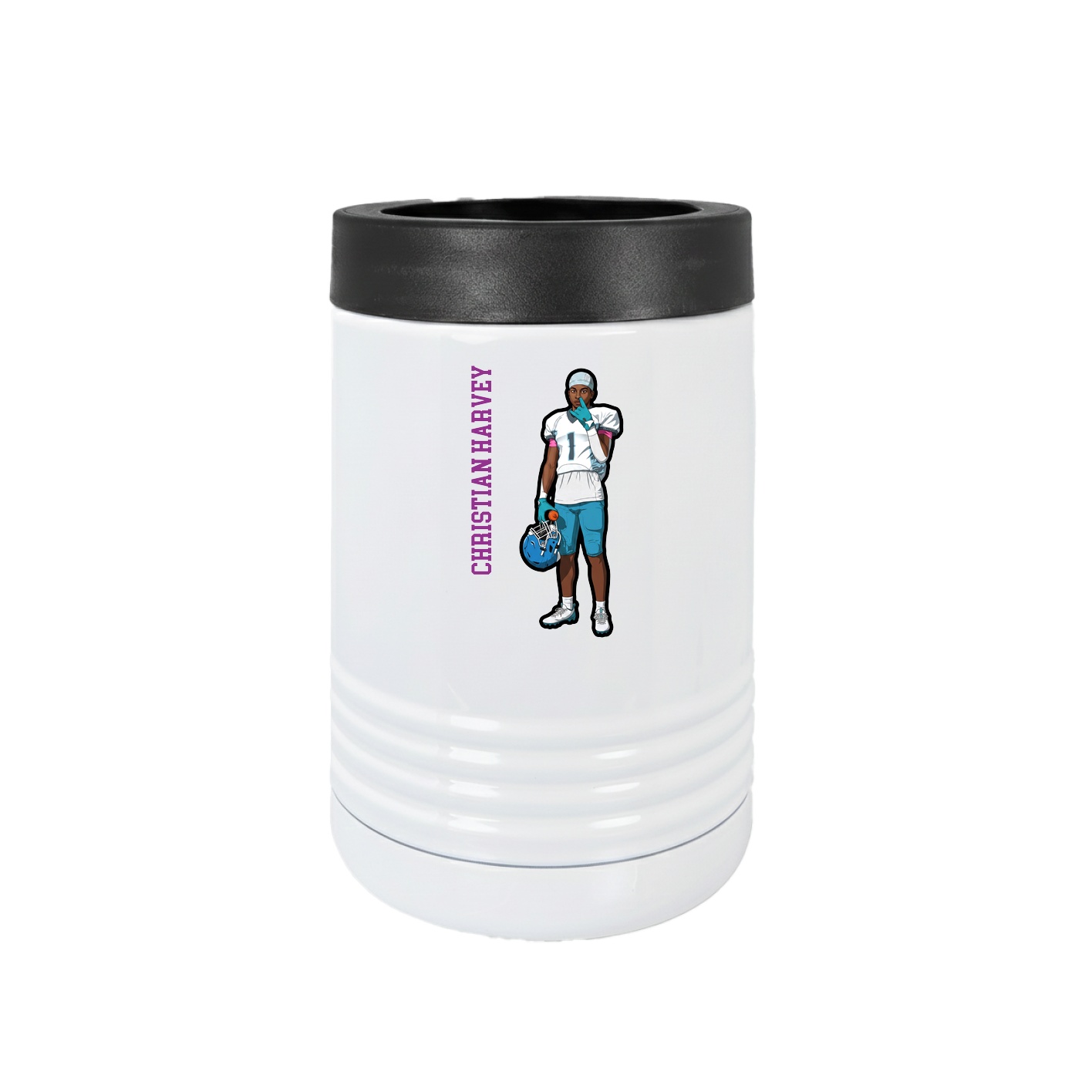 Beverage Holder — Name Vertical in White