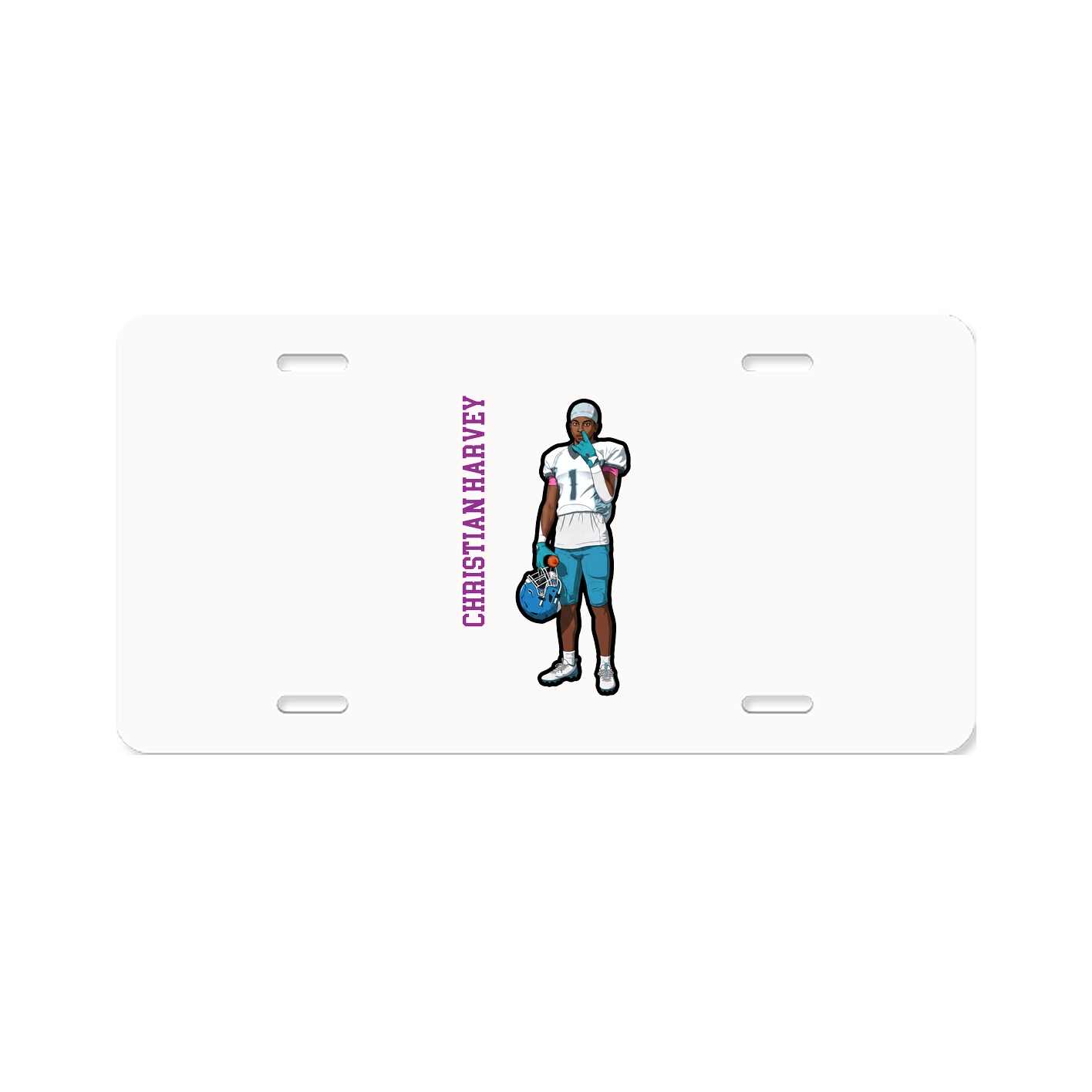 License Plate — Name Vertical in Classic