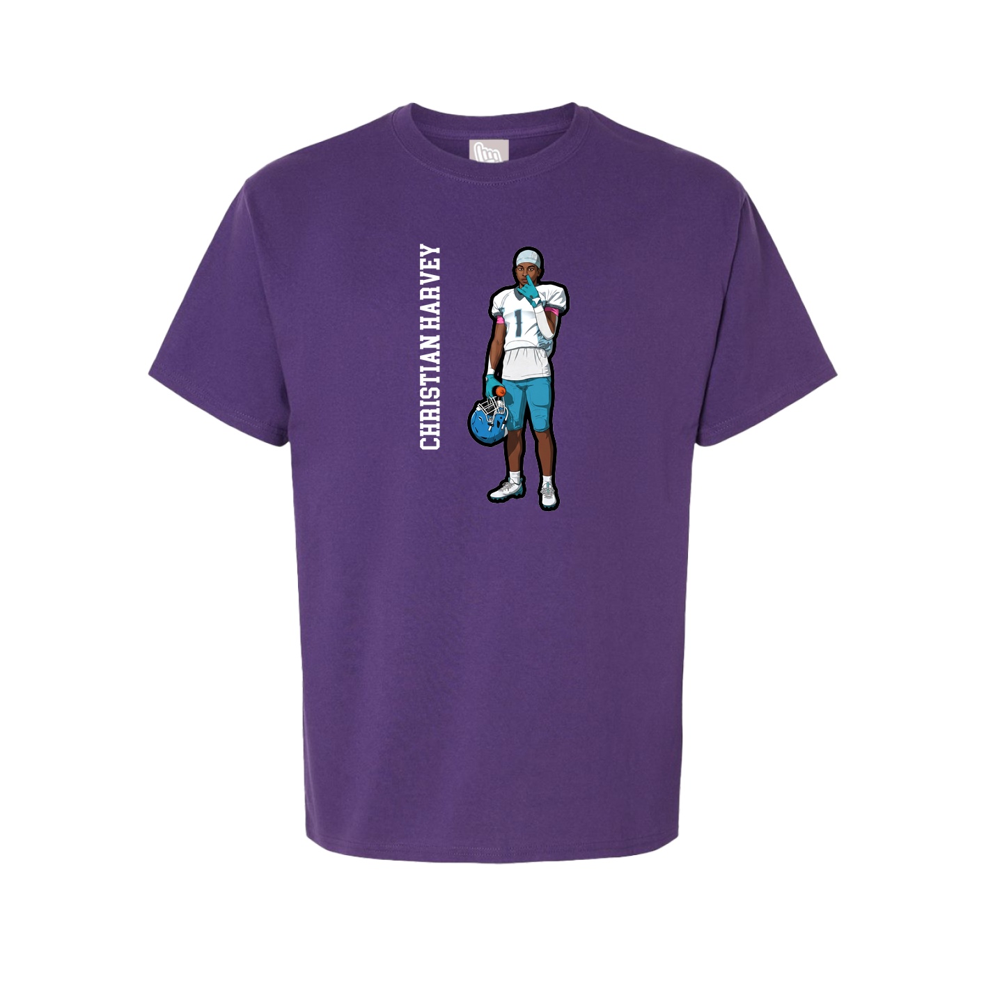 Tee — Name Vertical in Purple