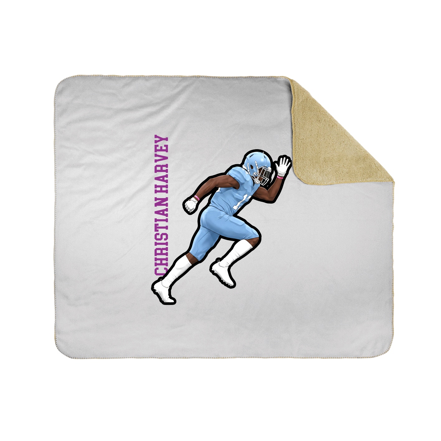 Throw Blanket — Name Vertical in White