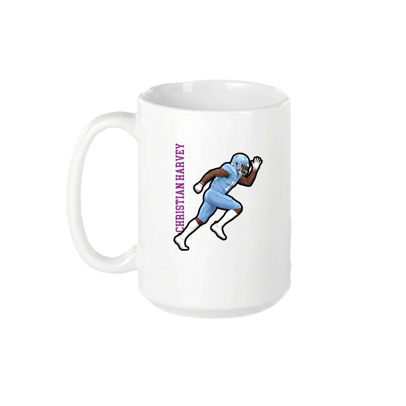 15oz Coffee Mug — Name Vertical in White
