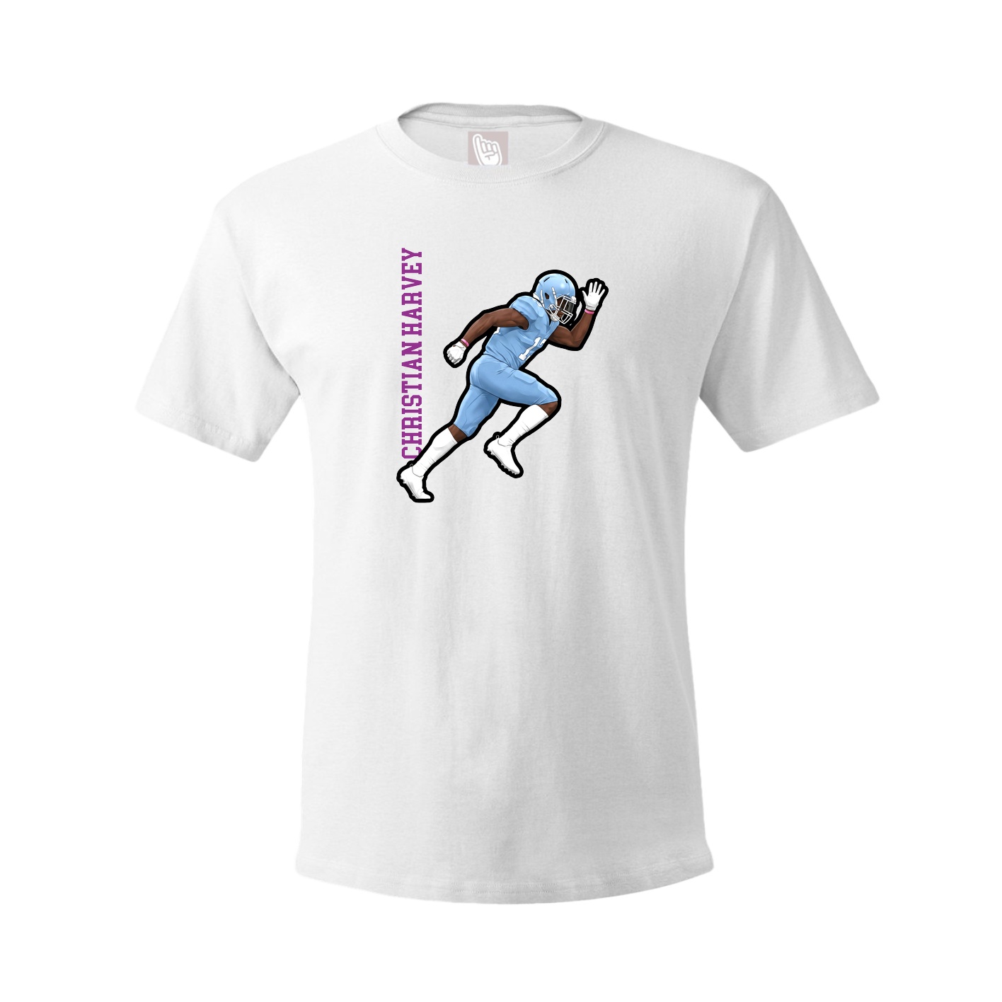 Tee — Name Vertical in White