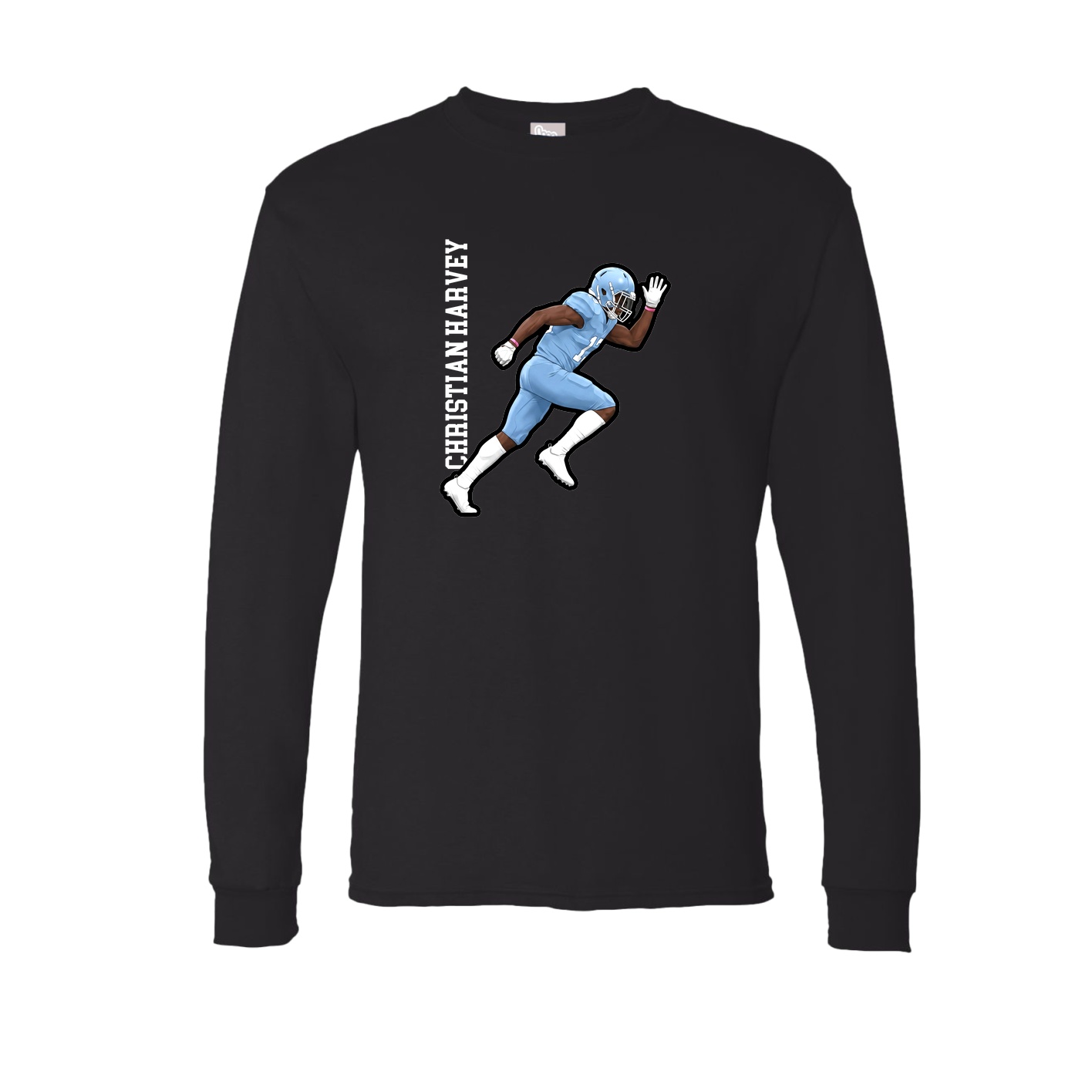 Long Sleeve Tee — Name Vertical in Black