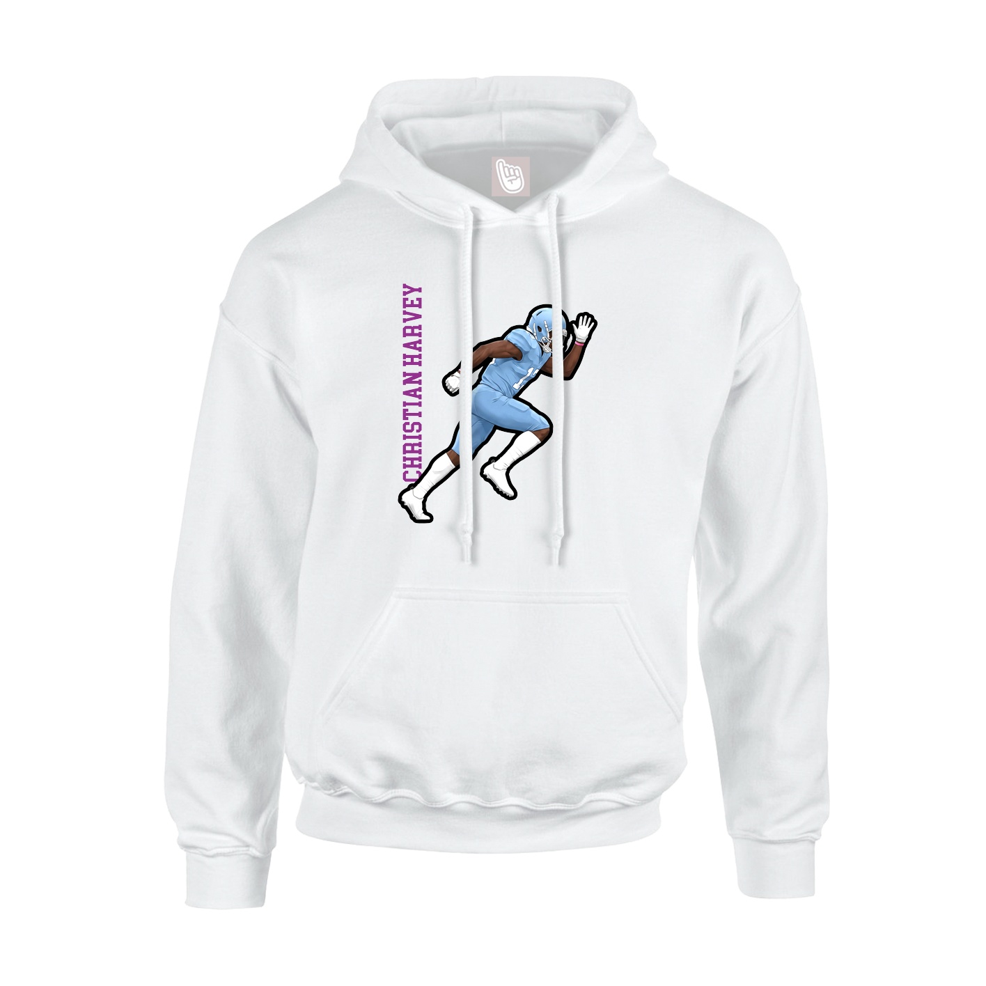 Hoodie — Name Vertical in White