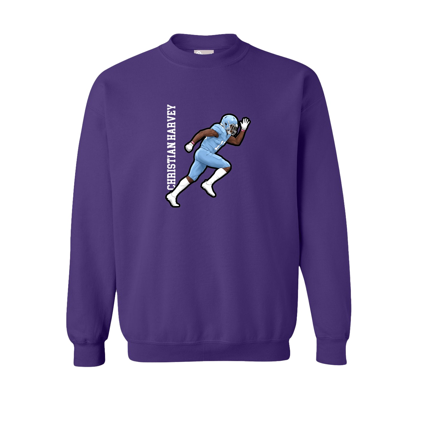 Fleece Crew — Name Vertical in Purple