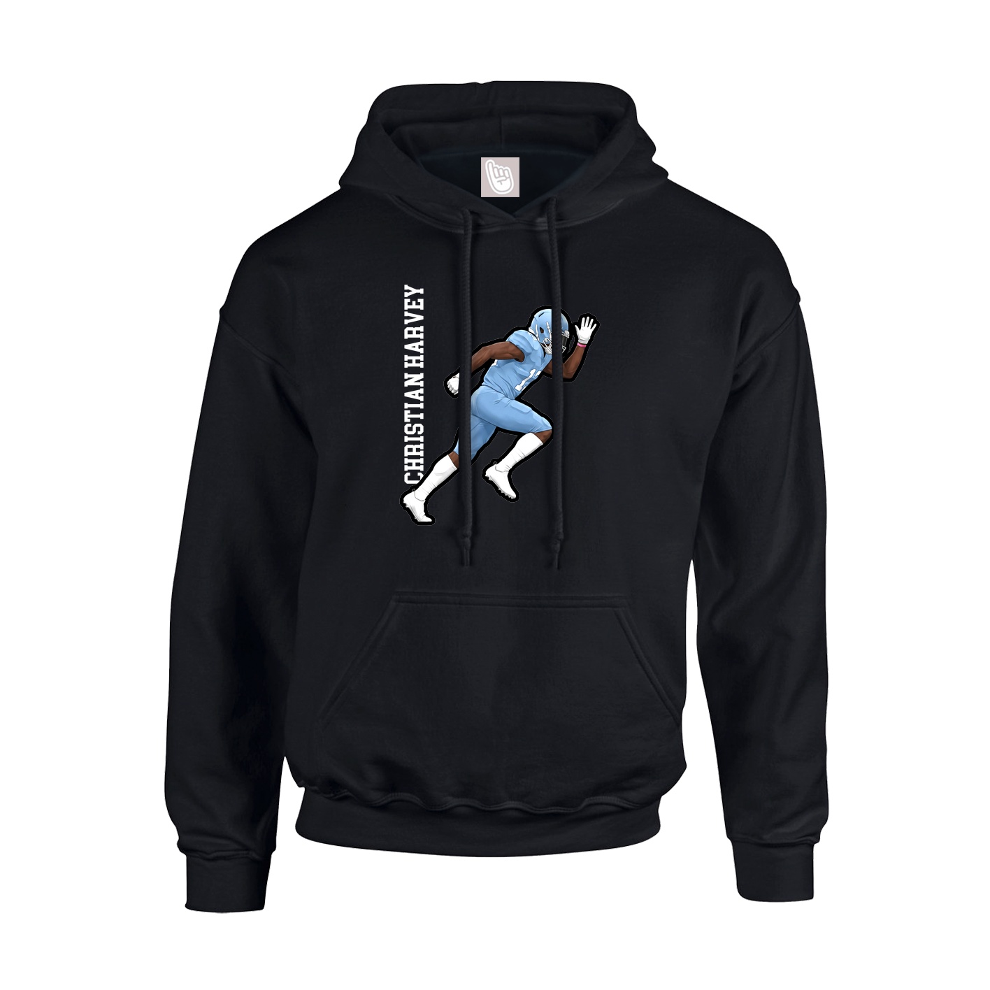 Youth Hoodie — Name Vertical in Black
