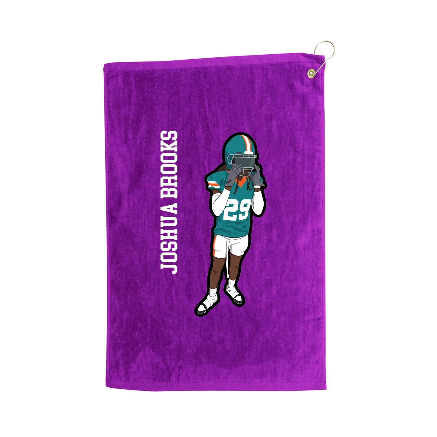 Golf Towel — Name Vertical in Purple