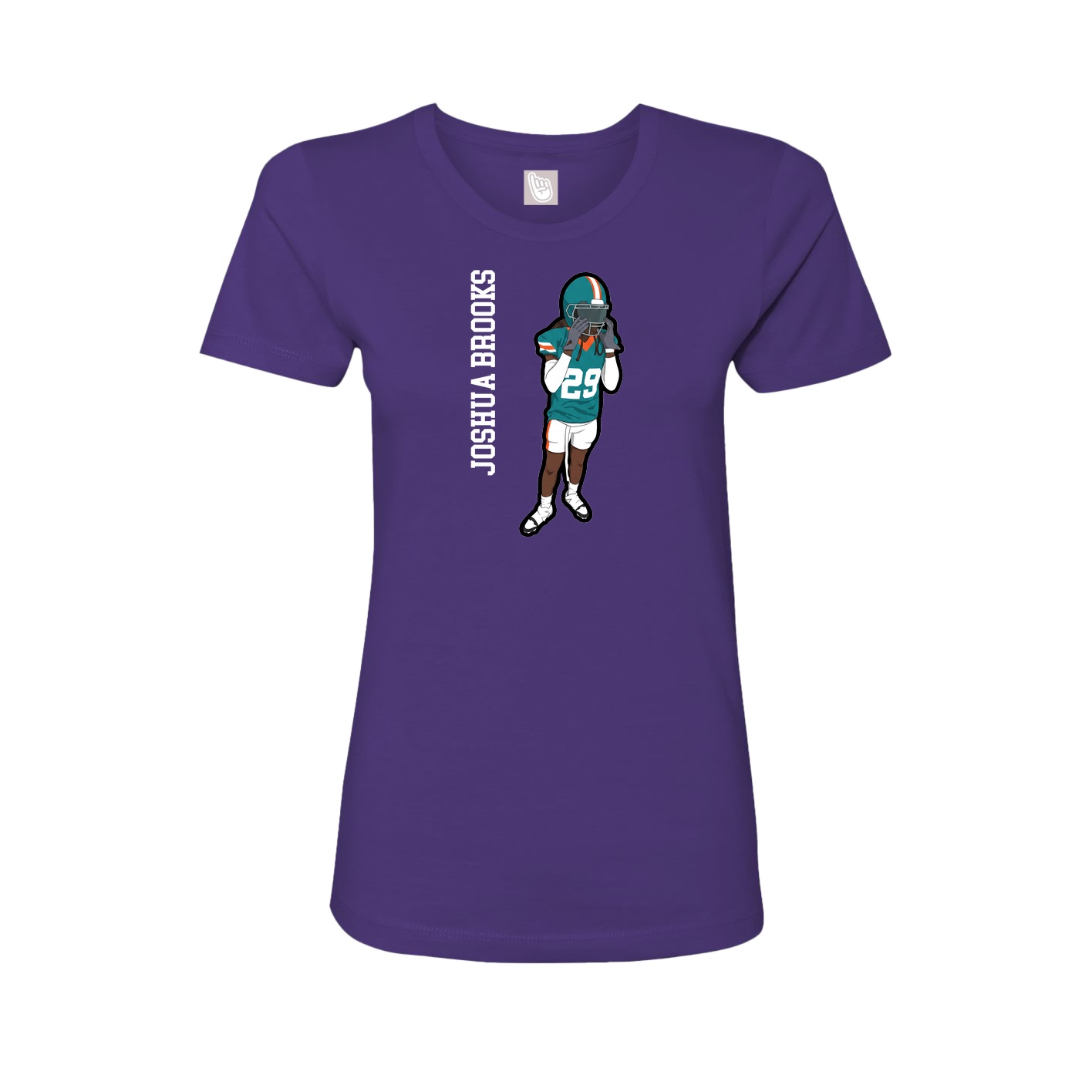 Womens Tee — Name Vertical in Purple