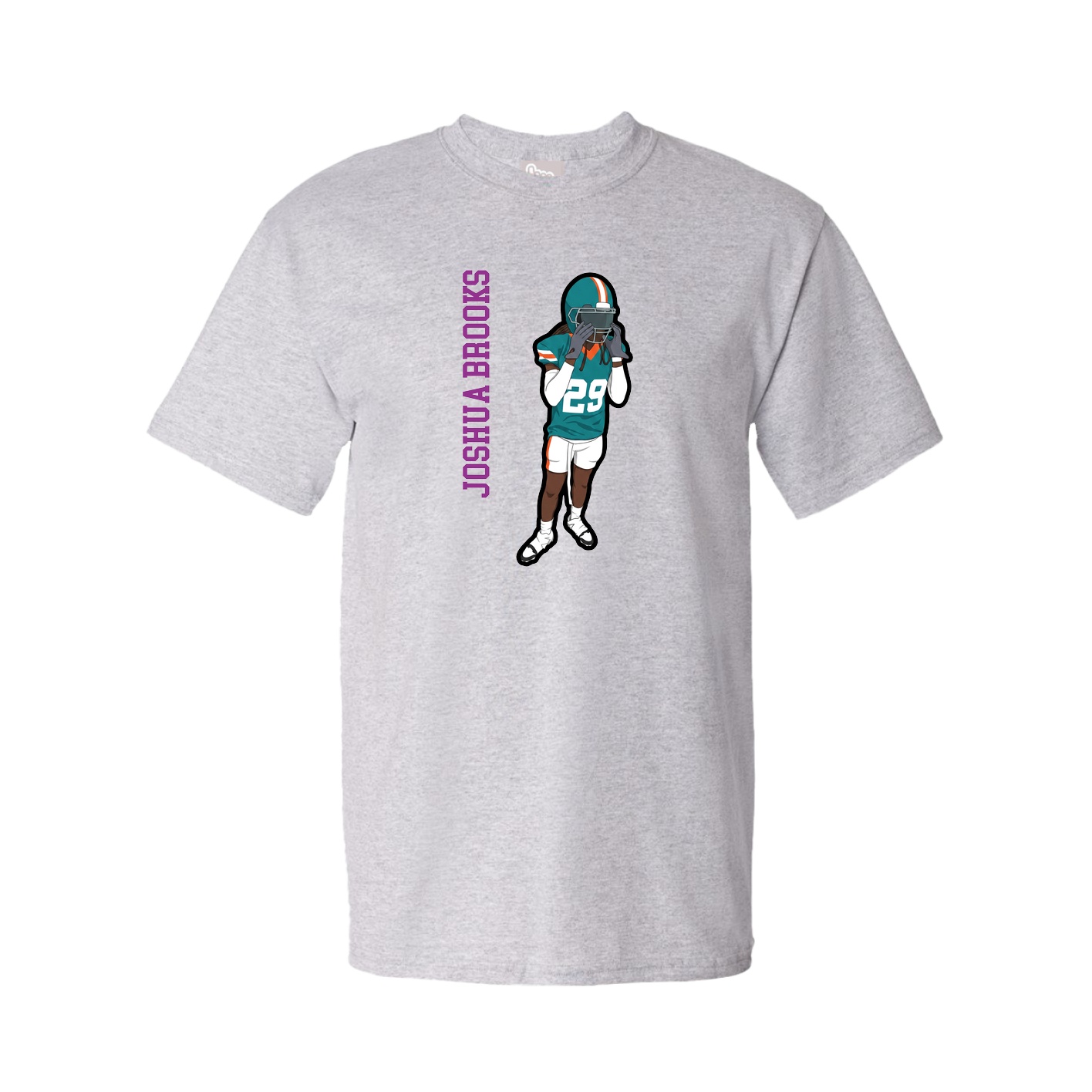 Youth Tee — Name Vertical in Grey