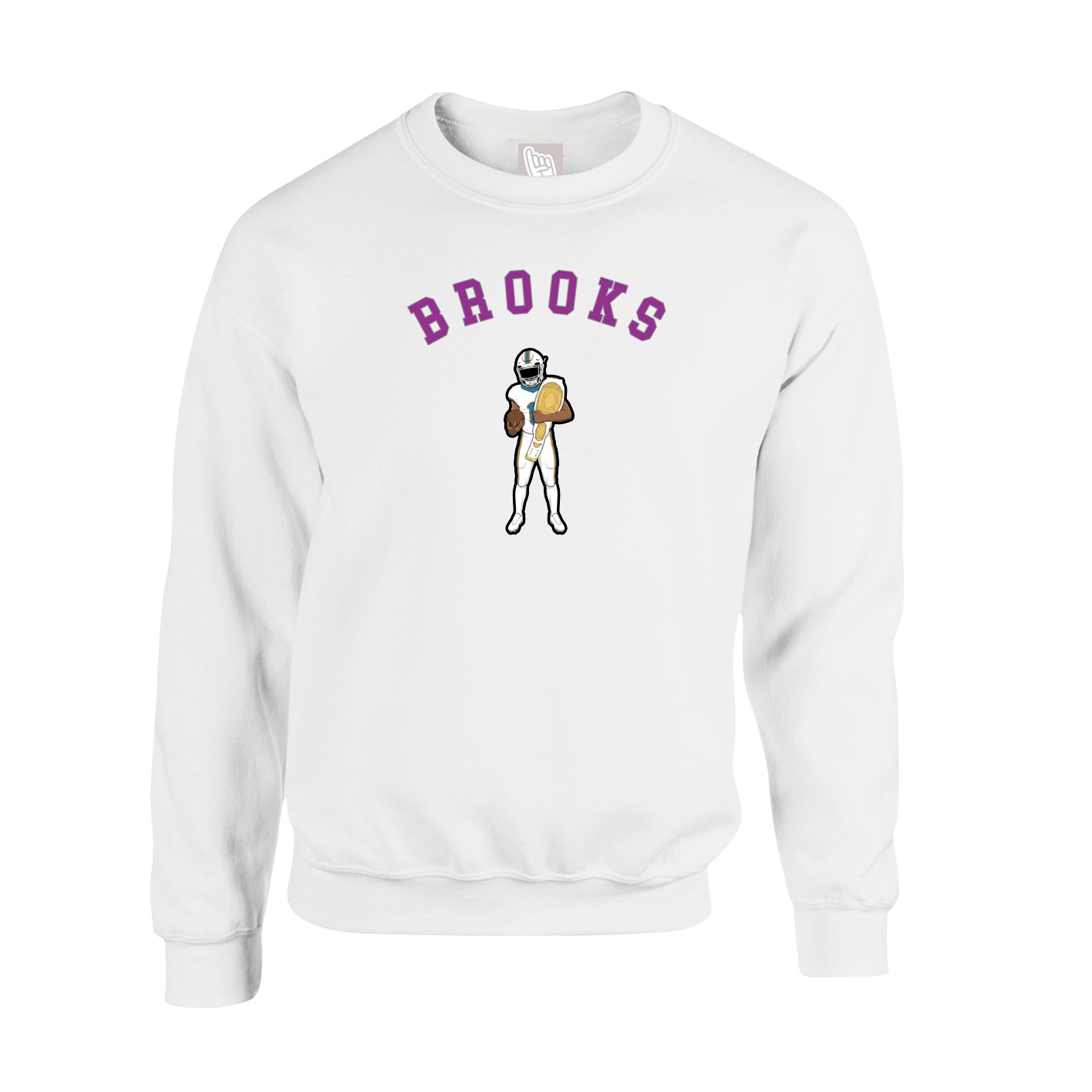 Fleece Crew — Shirsey Arch in White