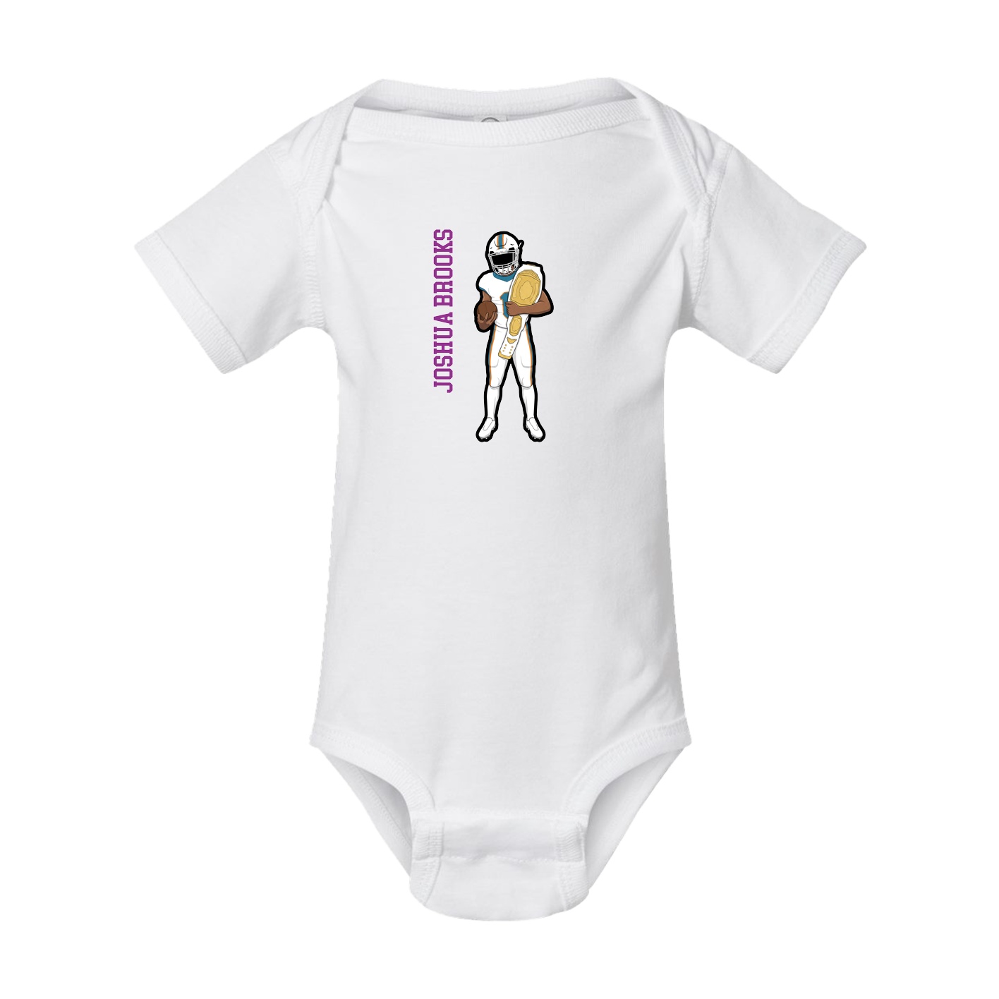 Baby Onesie — Name Vertical in White