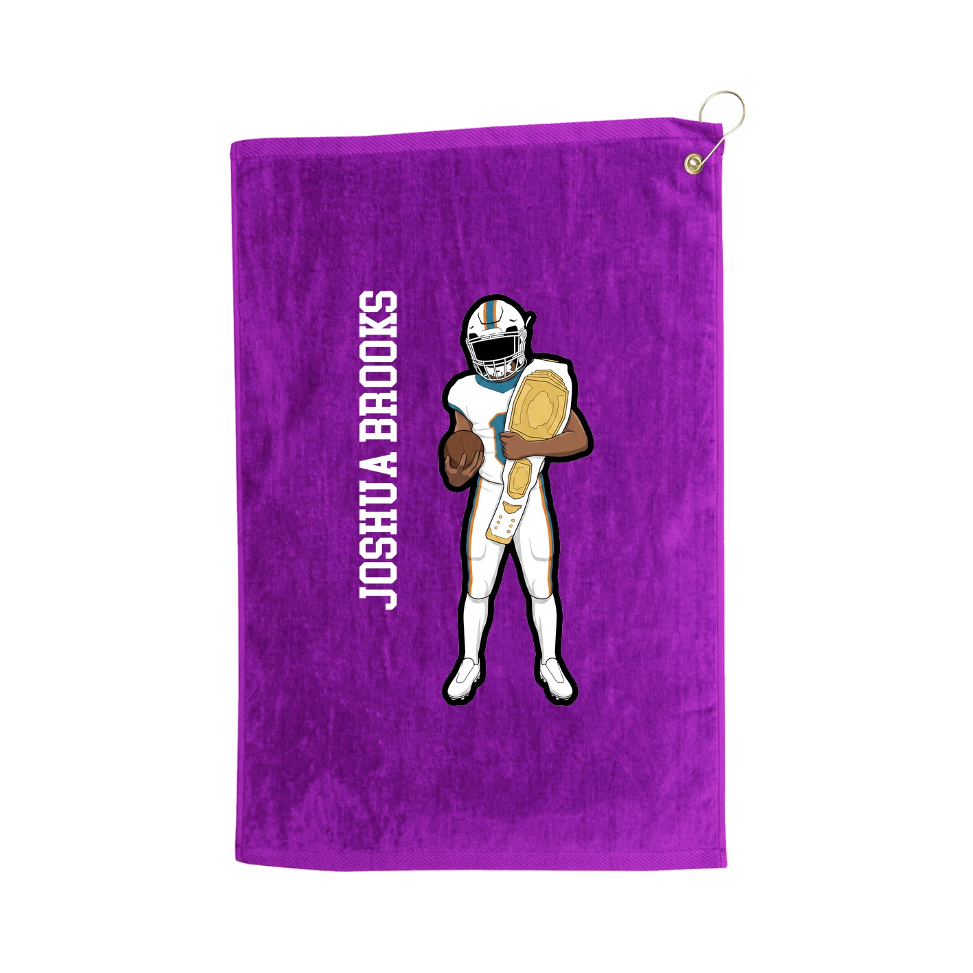 Golf Towel — Name Vertical in Purple