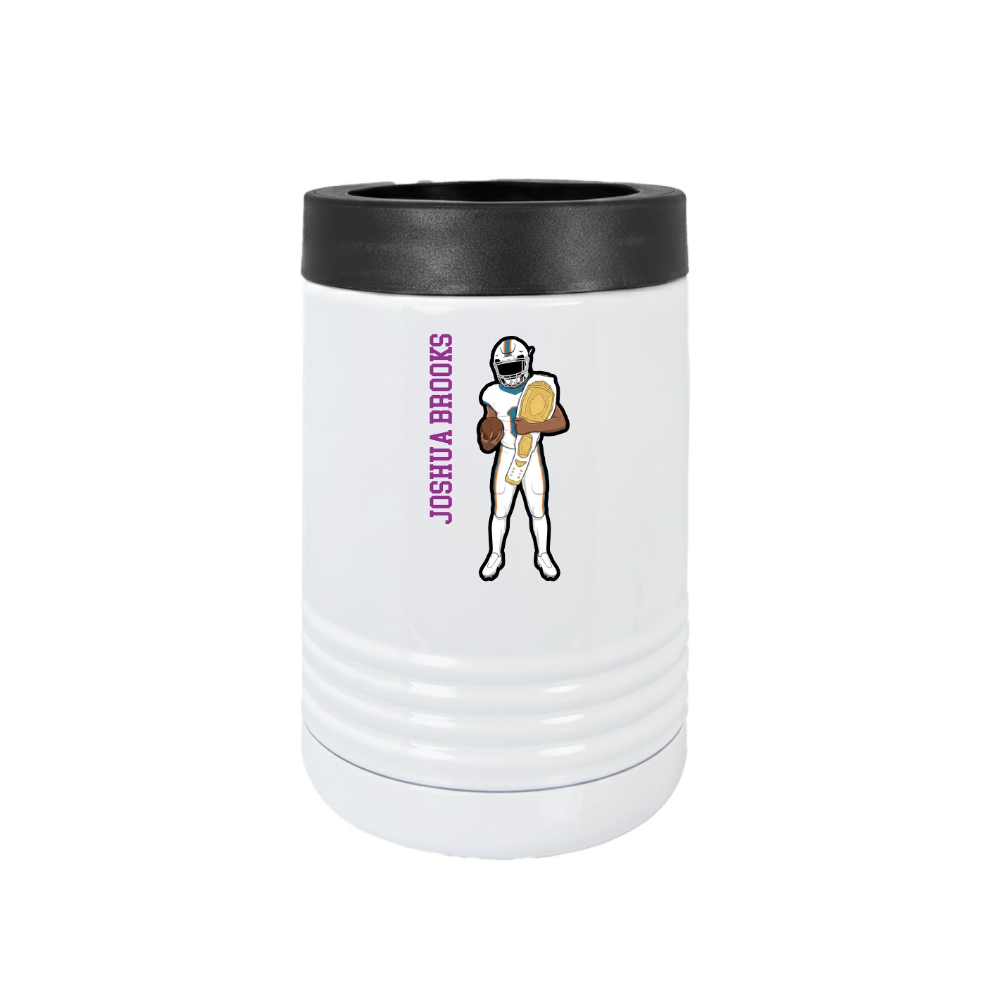Beverage Holder — Name Vertical in White
