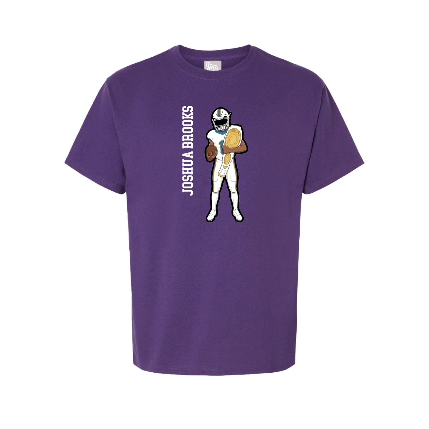 Youth Tee — Name Vertical in Purple