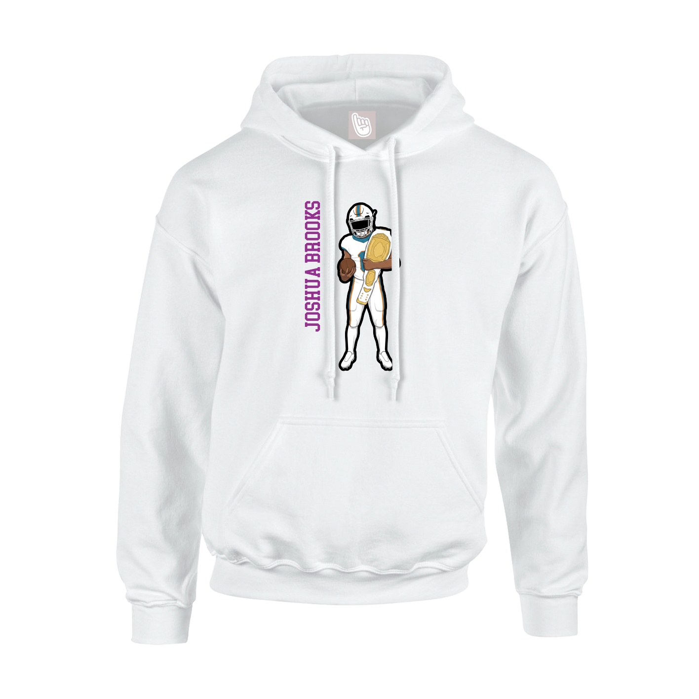 Youth Hoodie — Name Vertical in White