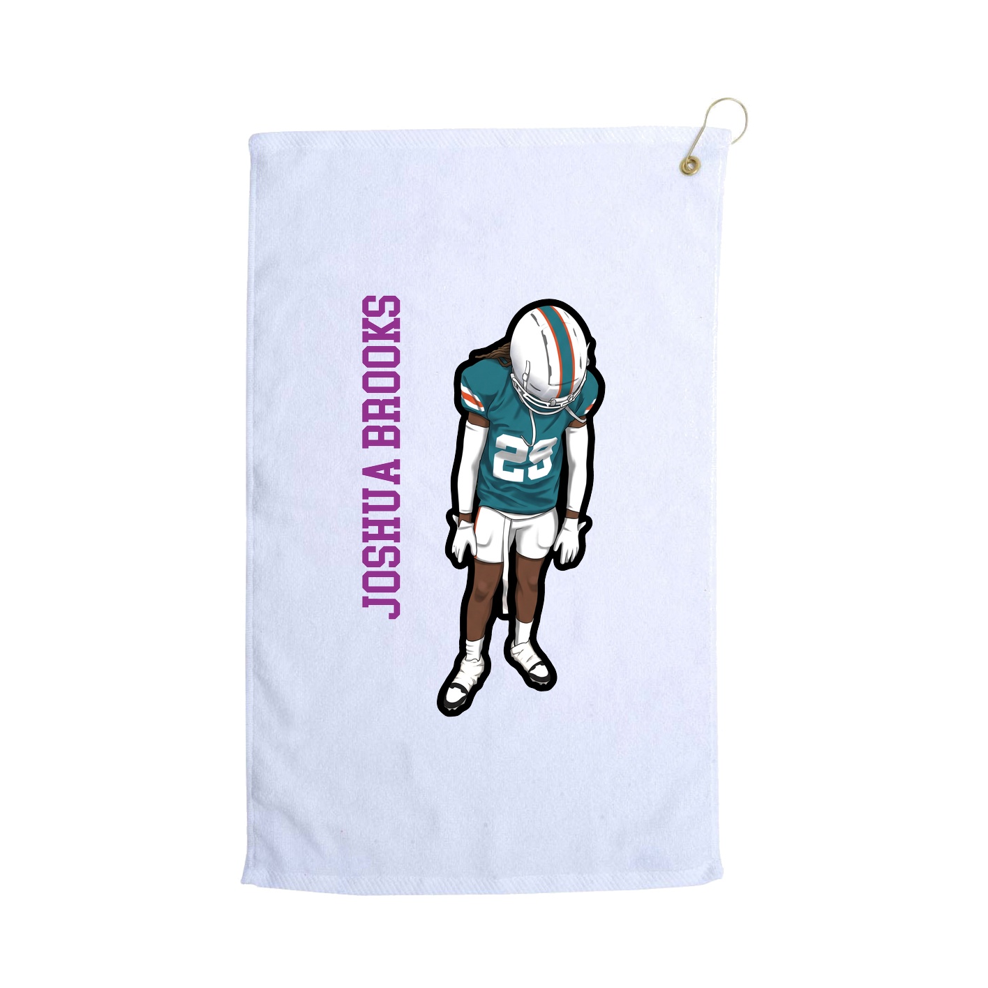 Golf Towel — Name Vertical in White