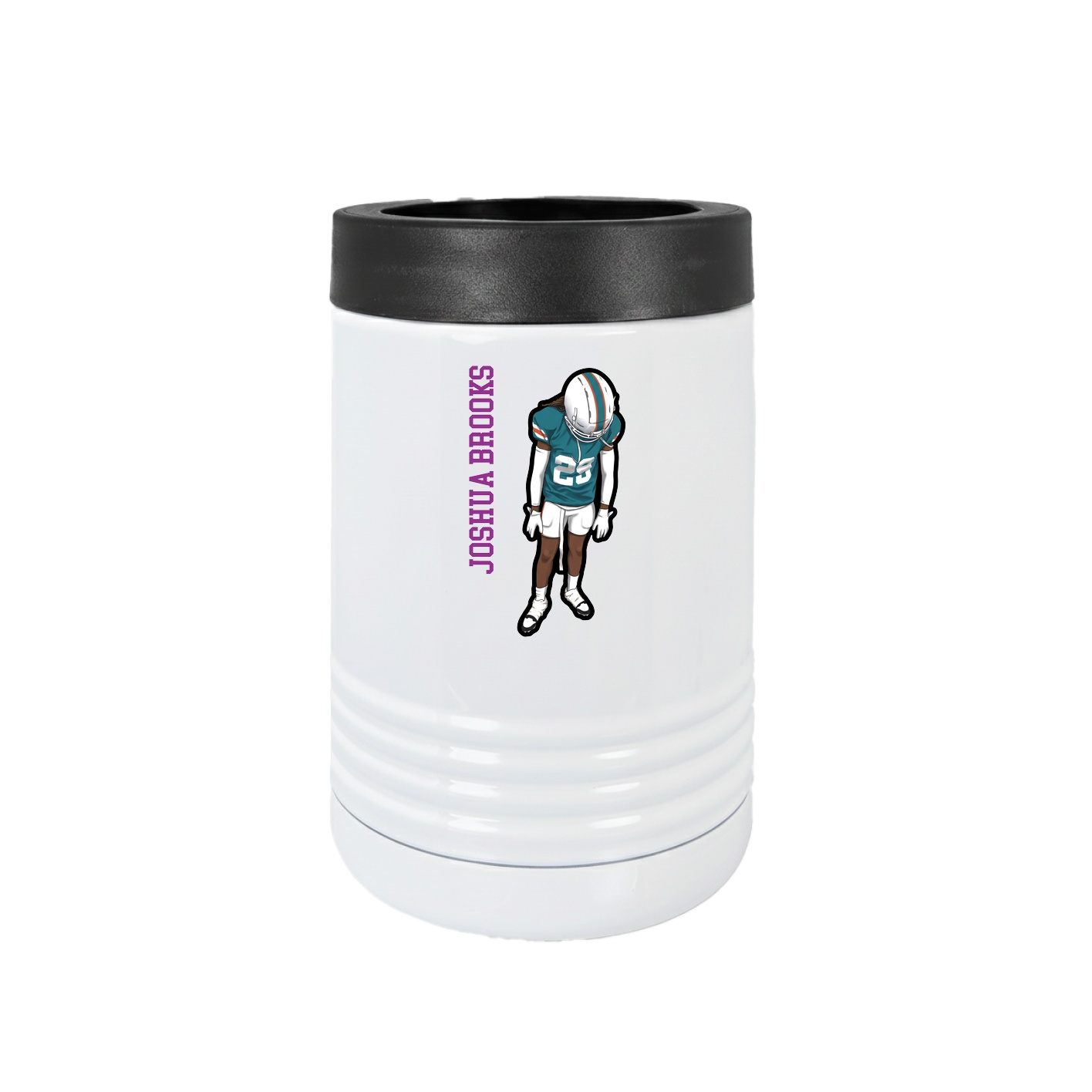 Beverage Holder — Name Vertical in White