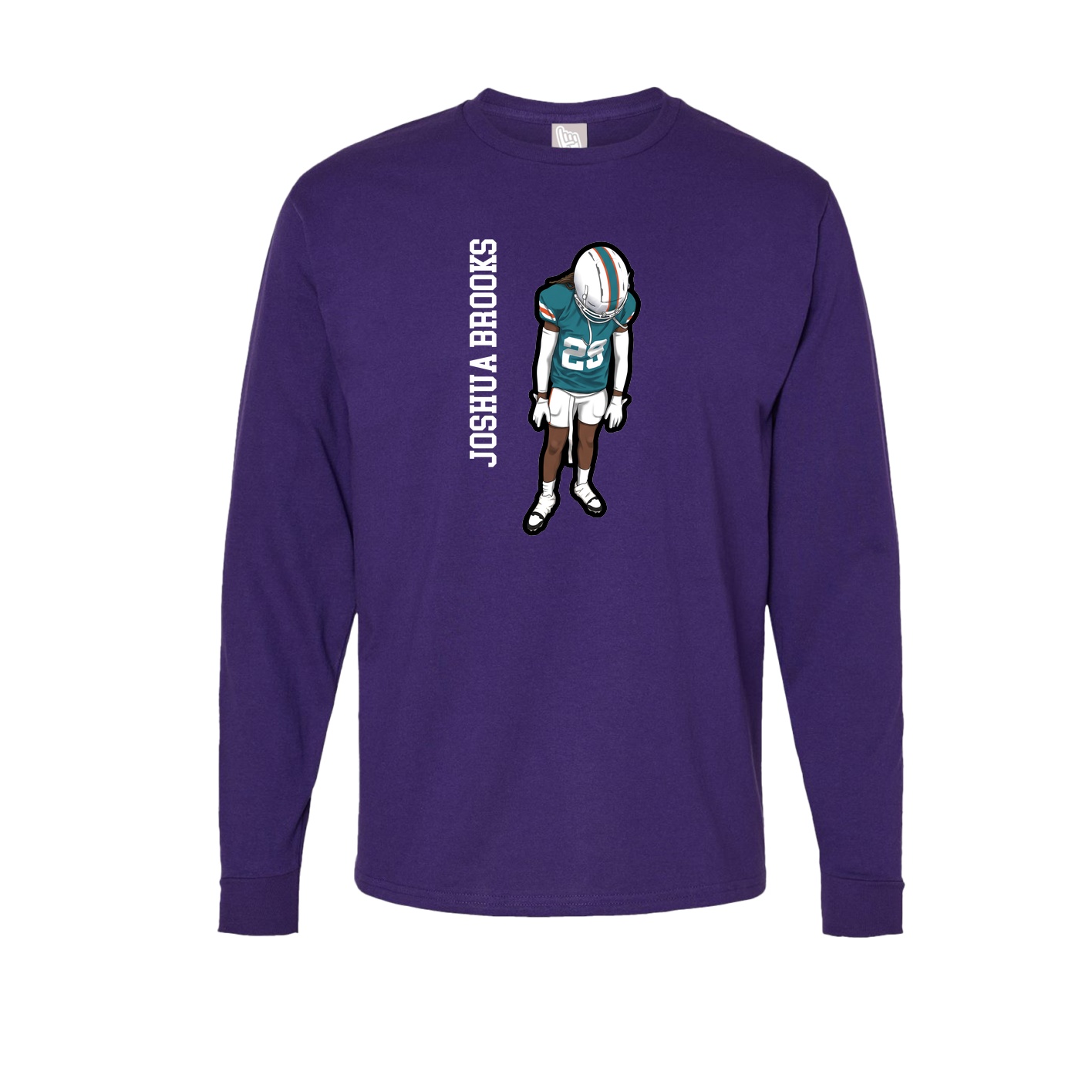 Long Sleeve Tee — Name Vertical in Purple