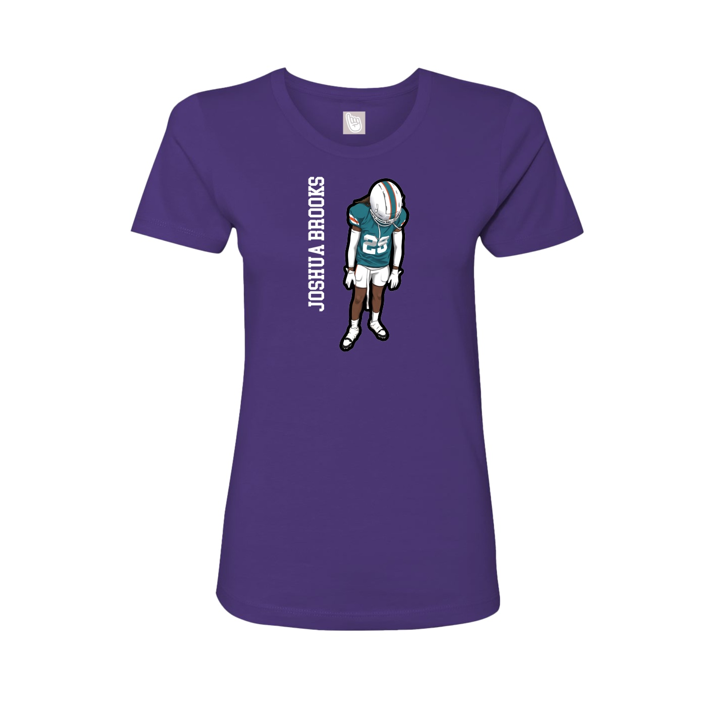 Womens Tee — Name Vertical in Purple