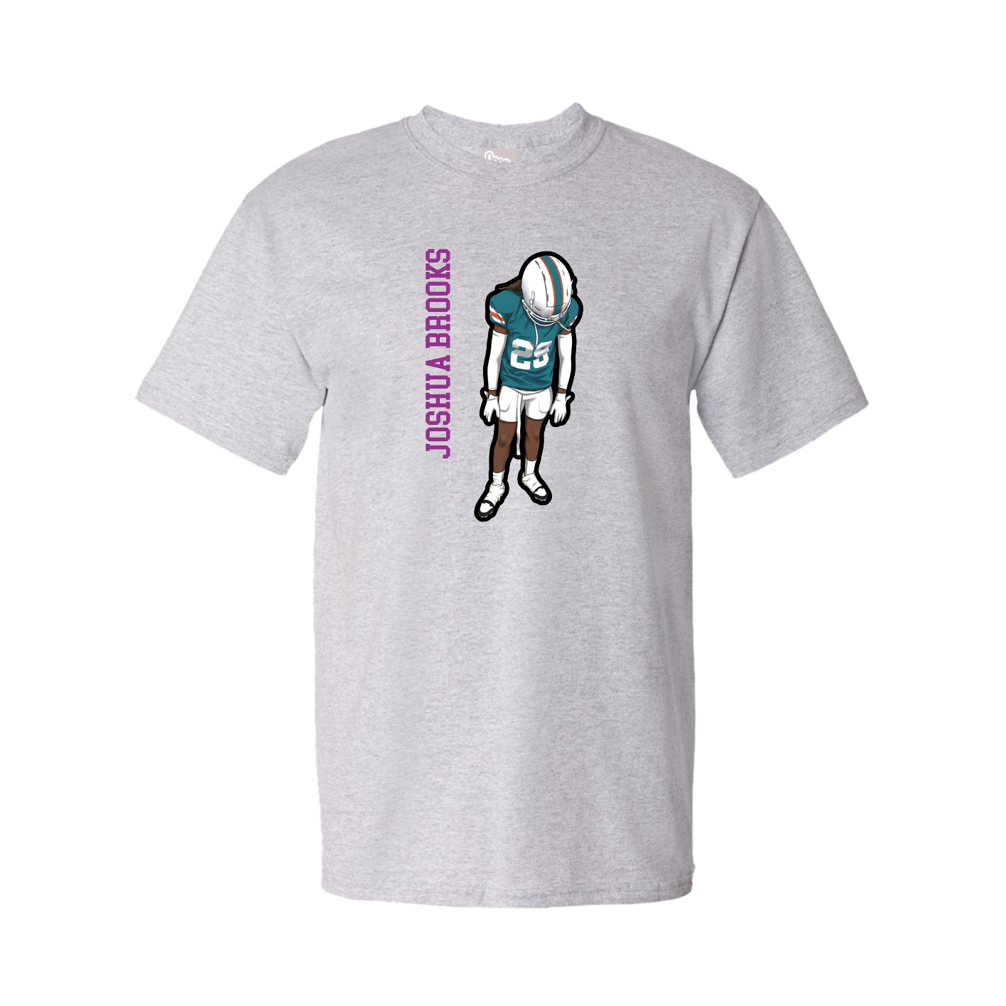 Youth Tee — Name Vertical in Grey
