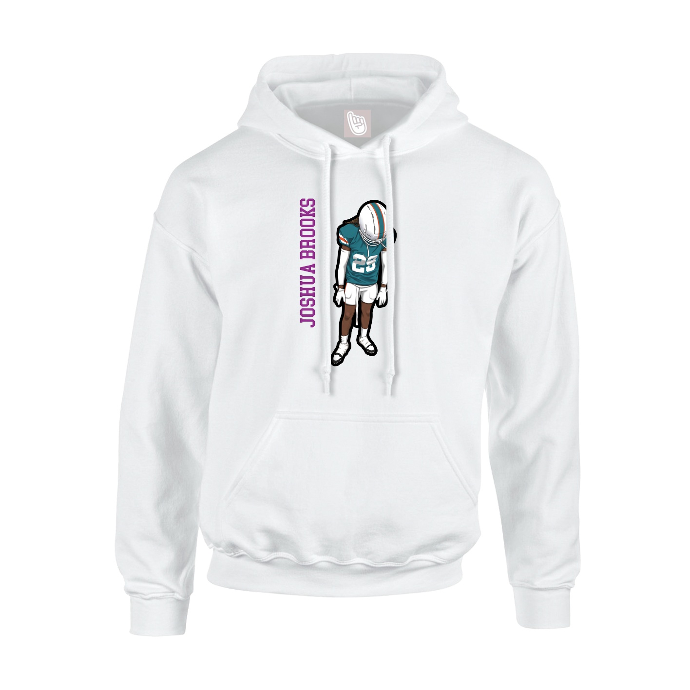 Youth Hoodie — Name Vertical in White