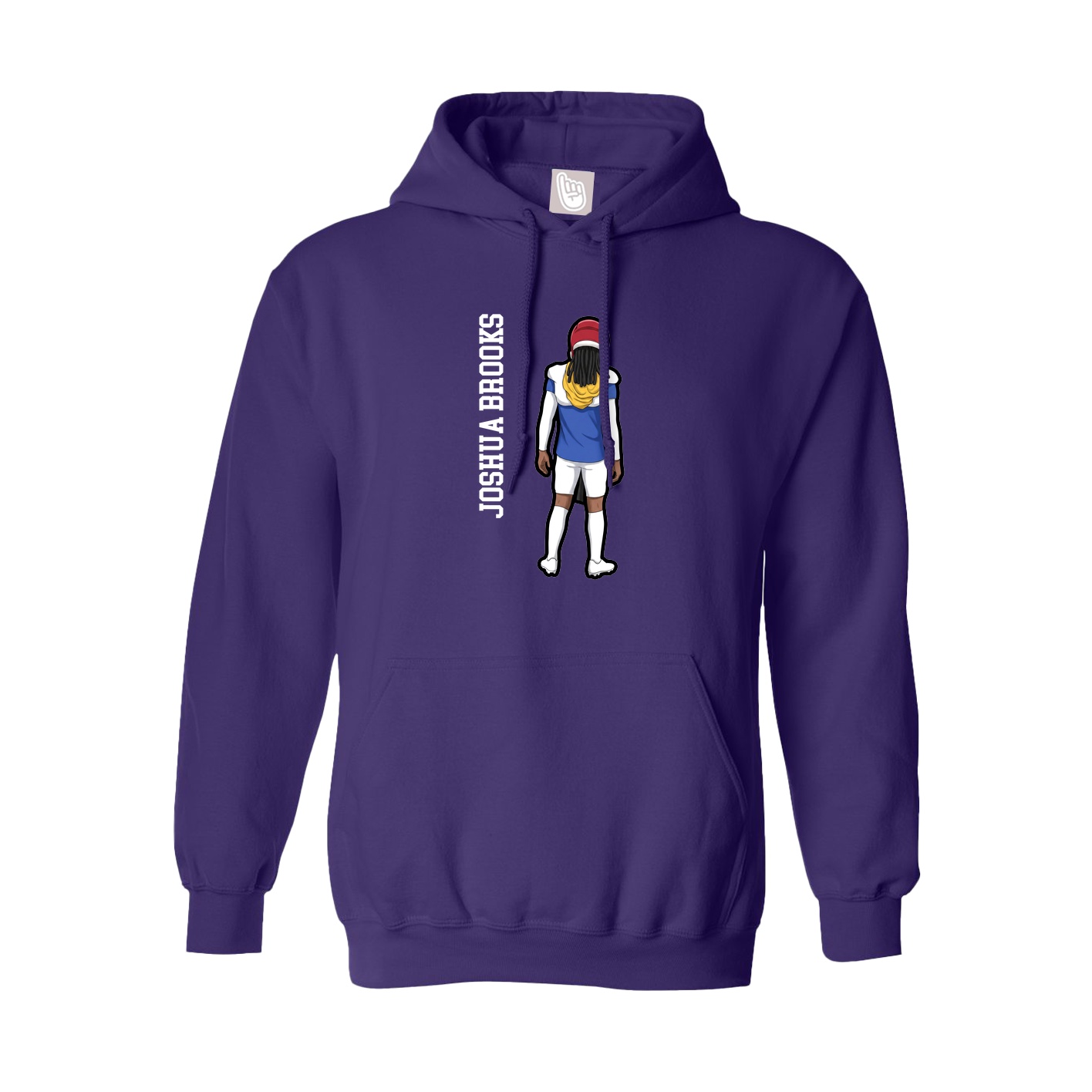 Youth Hoodie — Name Vertical in Purple