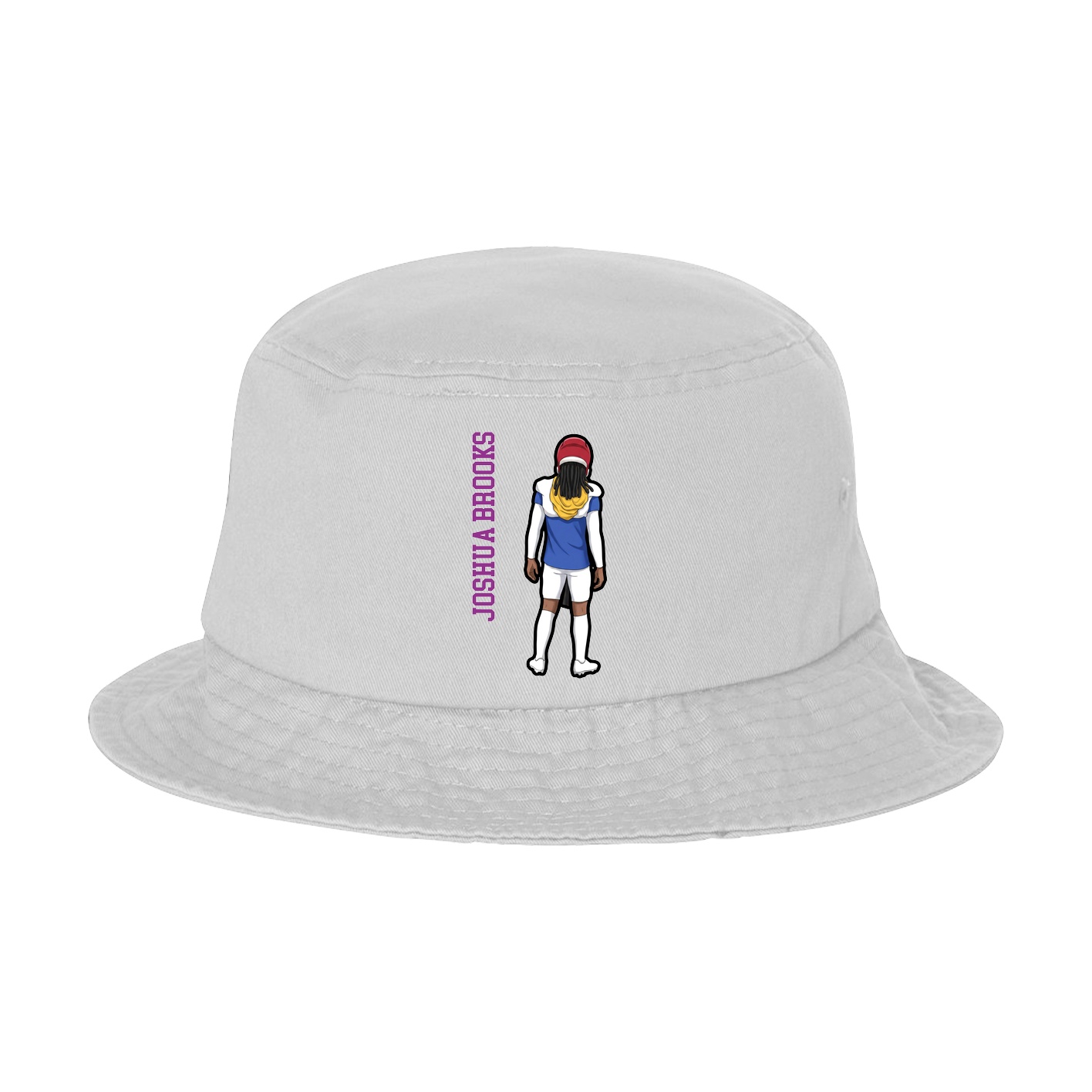 Bucket Cap — Name Vertical in White